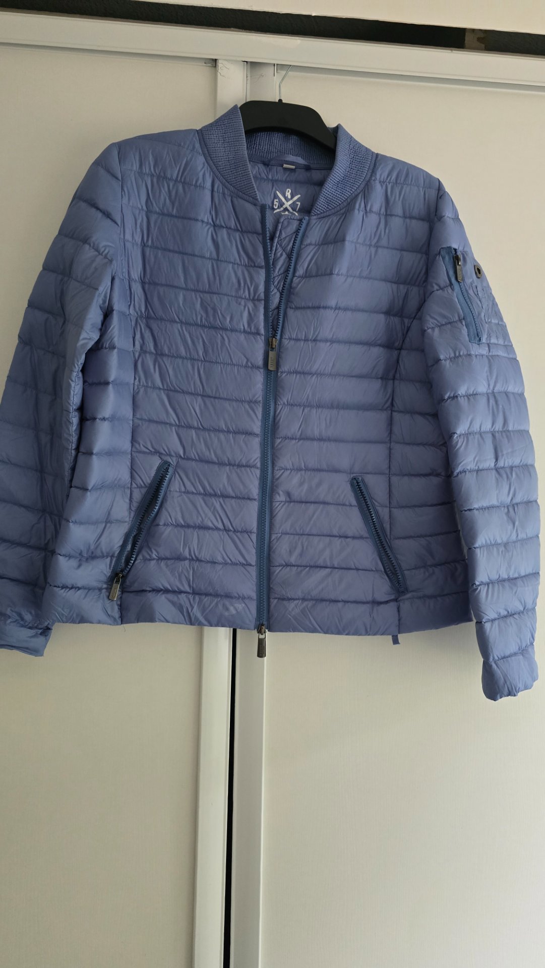 Light Blue Quilted Bomber Jacket, Unbranded, L, Good condition — preloved on SilentSale®
