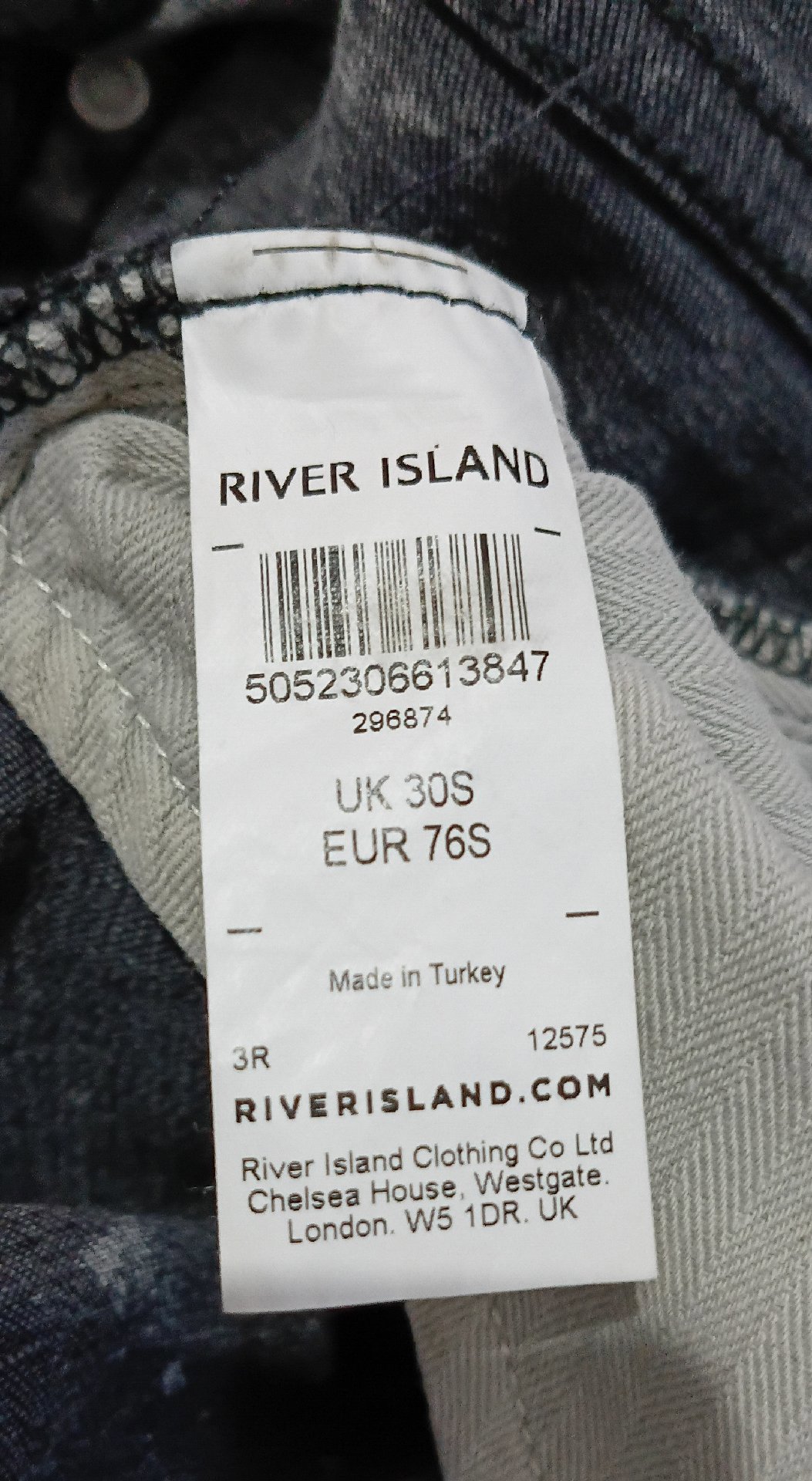 River Island Black Acid Wash Skinny Jeans – UK 30S, River Island, UK 30S, Excellent condition — preloved on SilentSale®