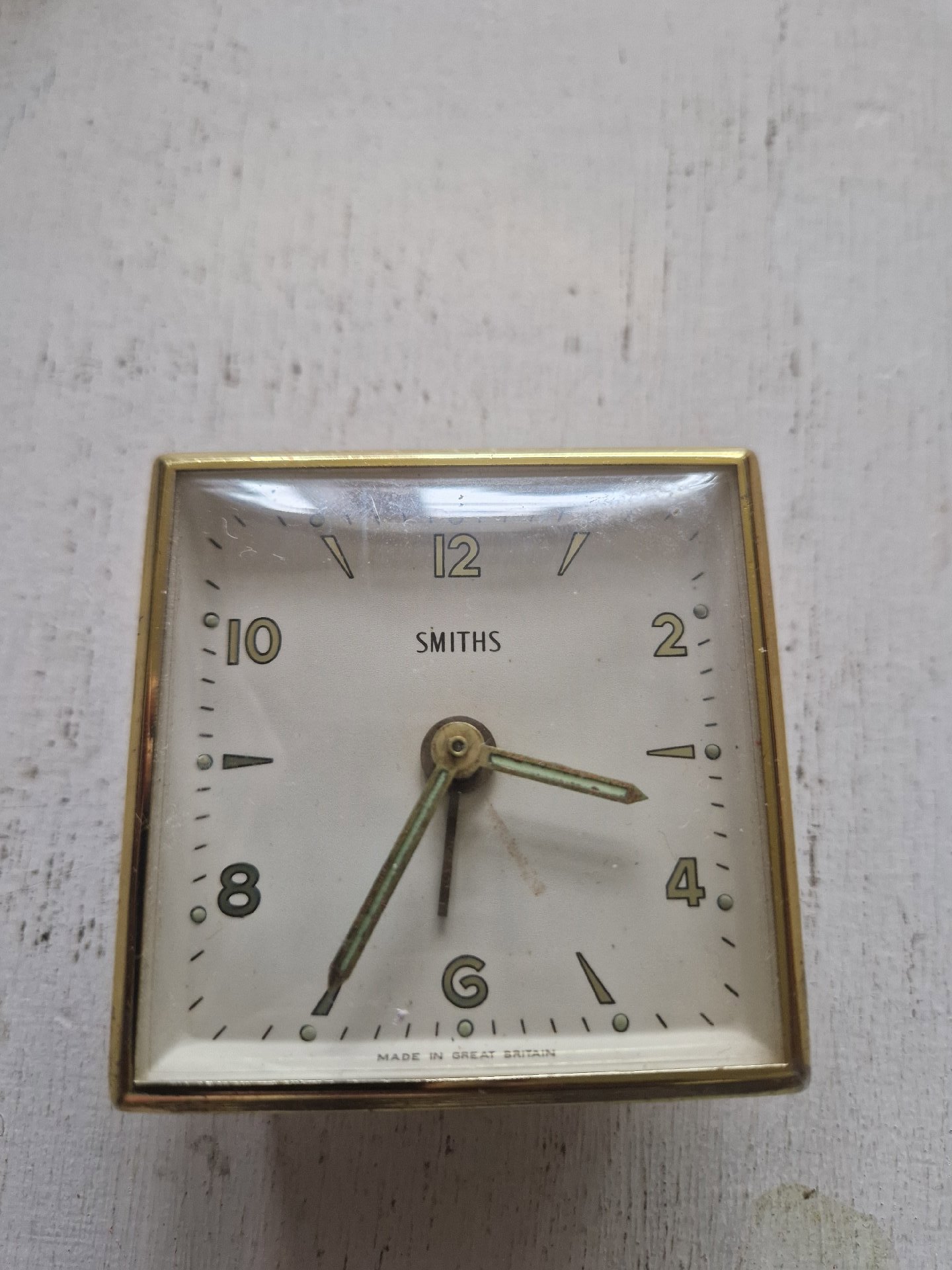 Brass-cased mechanical travel alarm clock by Smiths, smiths, Small, Excellent condition — preloved on SilentSale®