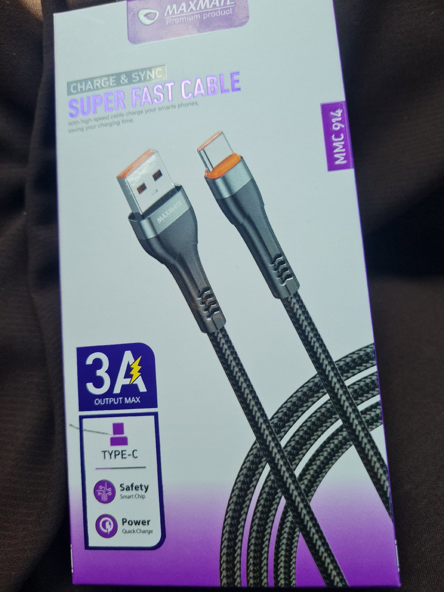 Maxmate MMC914 Type-C Super Fast Charging Cable 1m, Maxmate, 3A, New condition — preloved on SilentSale®