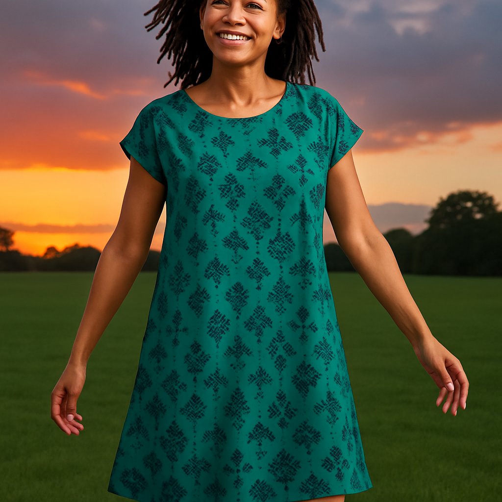 JD Williams Green Patterned Shift Dress – Size 10, JD Williams, 10, New condition — preloved on SilentSale®