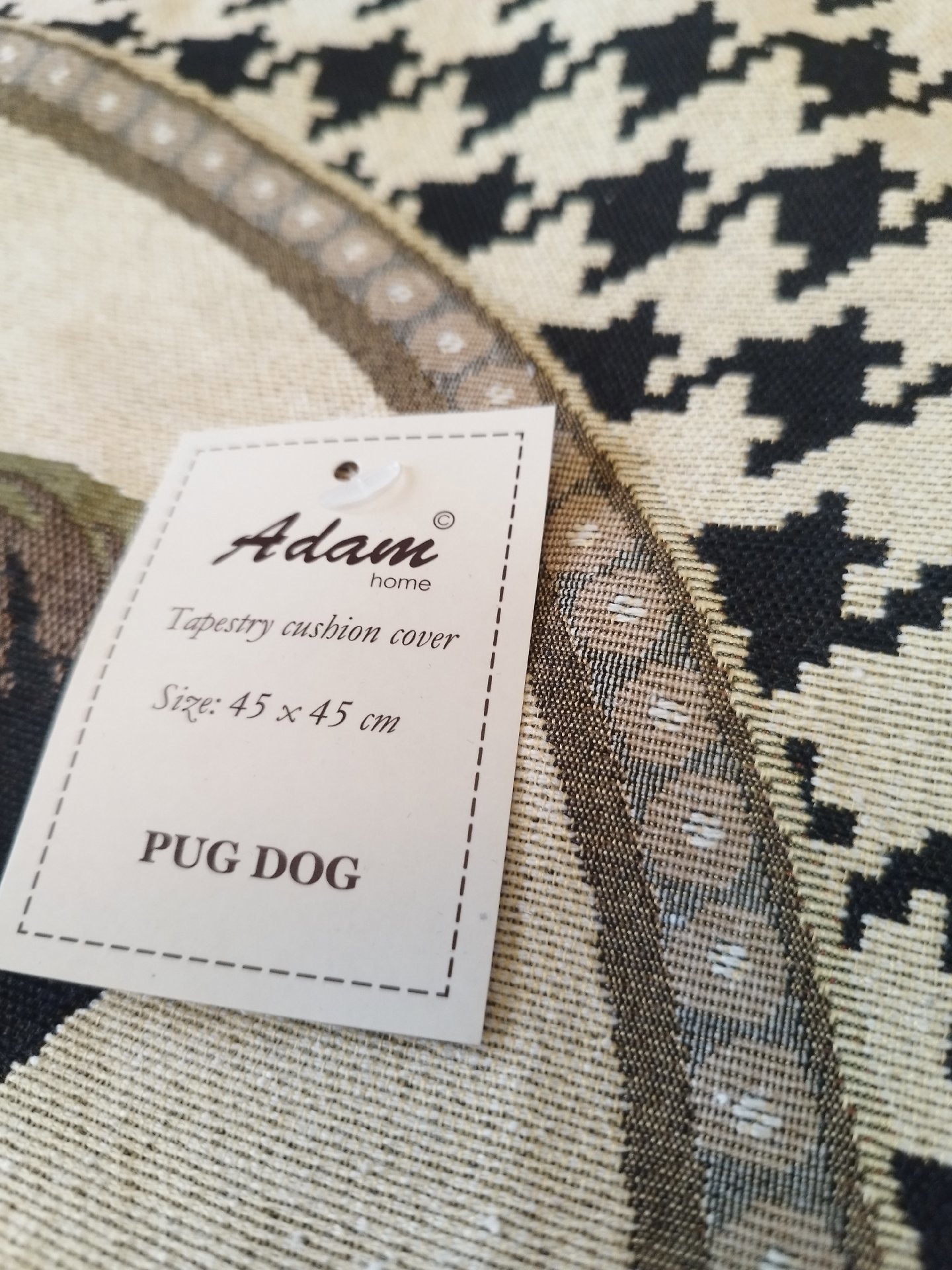 8× Adam Home Pug Dog Tapestry Cushion Cover 45x45 cm, Adam Home, One Size, New condition — preloved on SilentSale®