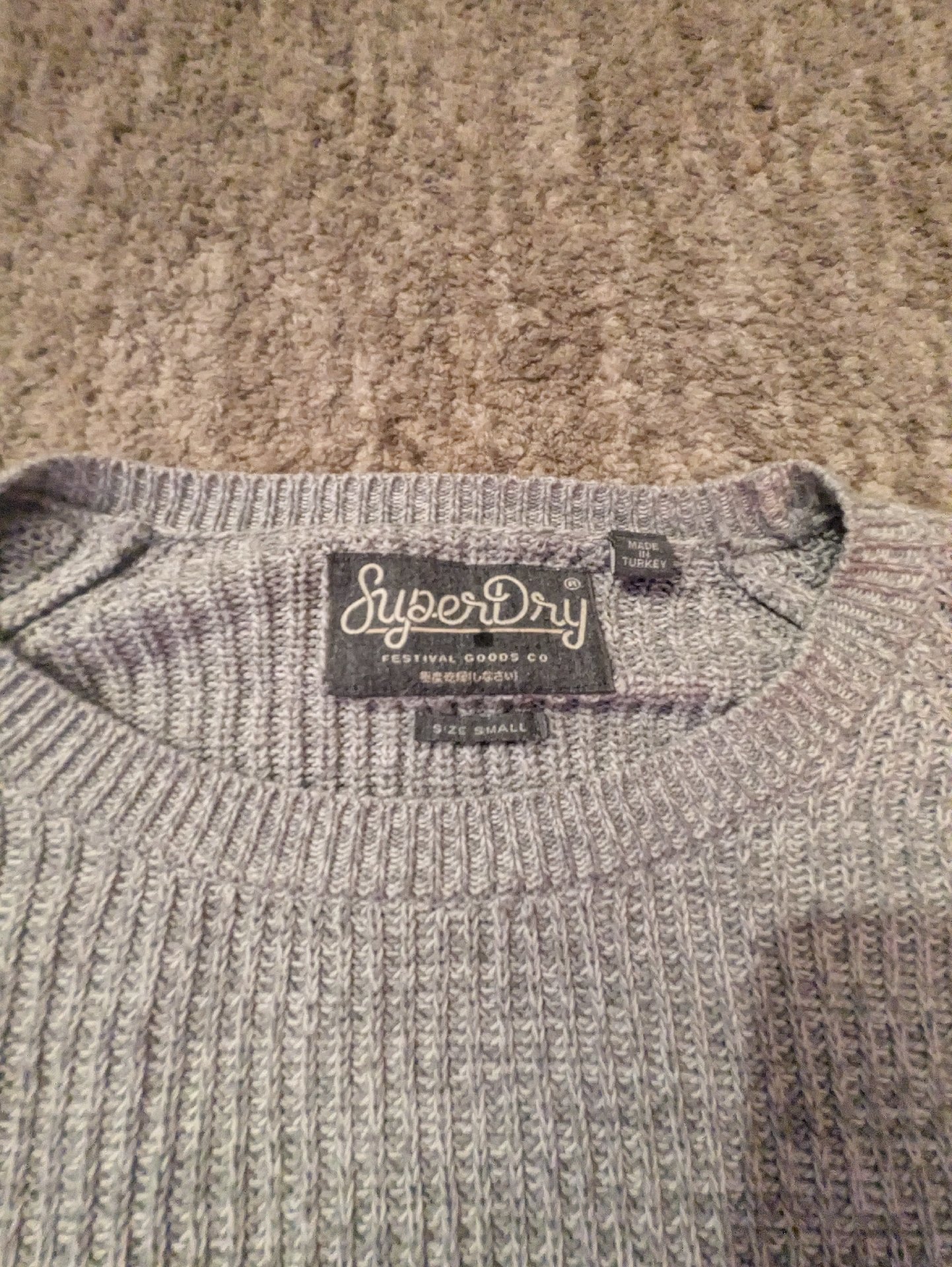 Superdry Grey Ribbed Knit Jumper, Superdry, S, Excellent condition — preloved on SilentSale®