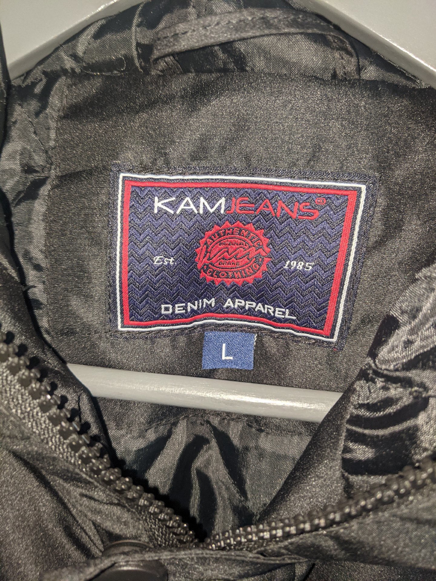 Kam Jeans Black Hooded Winter Jacket – Size L, Kam Jeans, L, New condition — preloved on SilentSale®