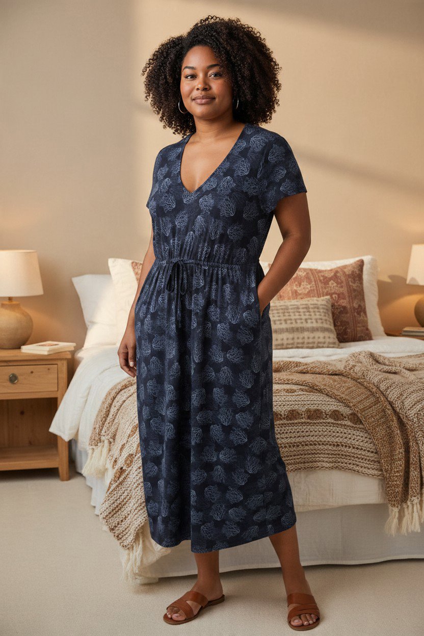 Julipa Navy Floral Print Dress, Julipa, 20, New condition — preloved on SilentSale®
