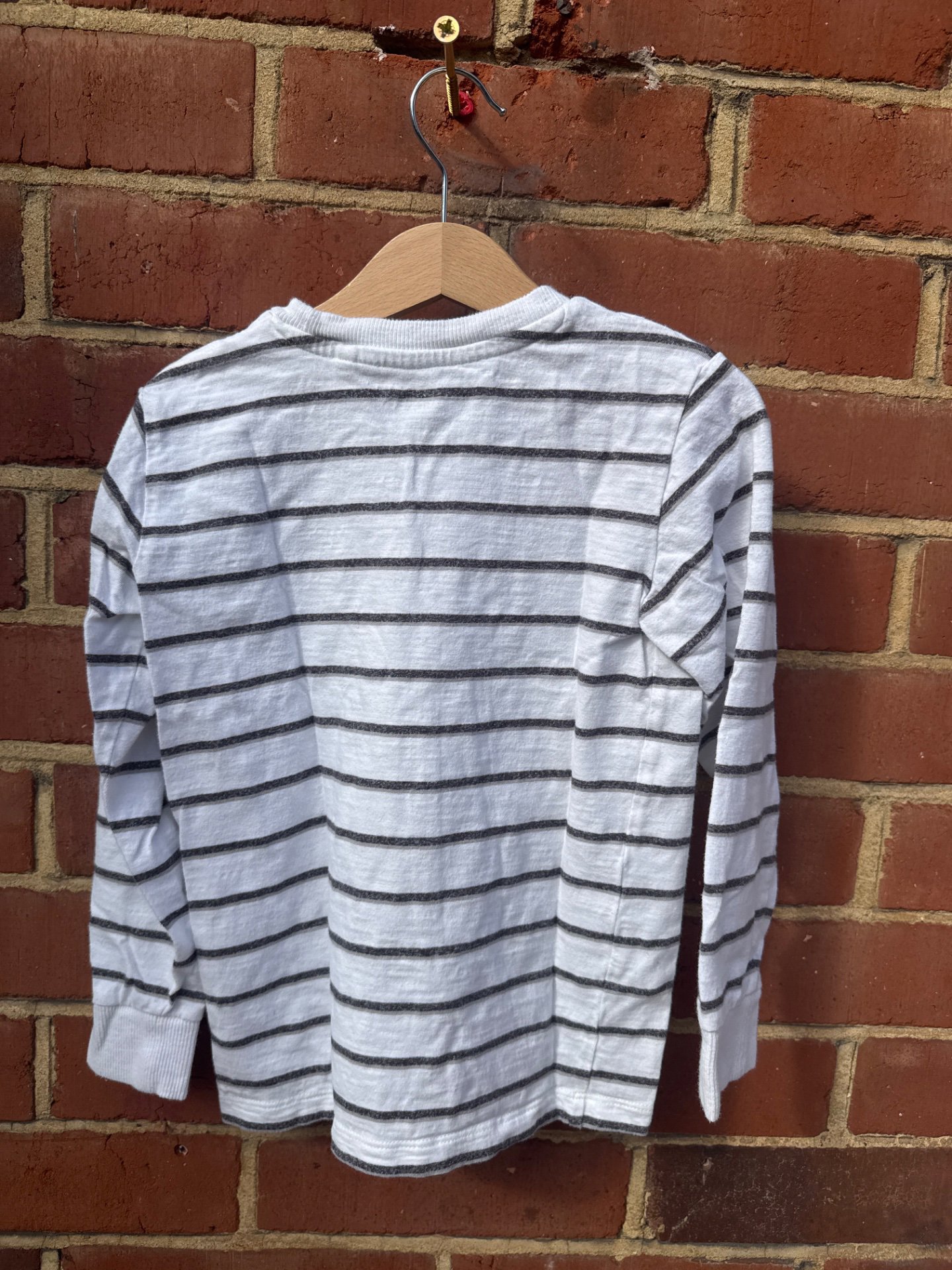 Next  White Striped Long Sleeve Top, Next, 5-6 years, Excellent condition — preloved on SilentSale®
