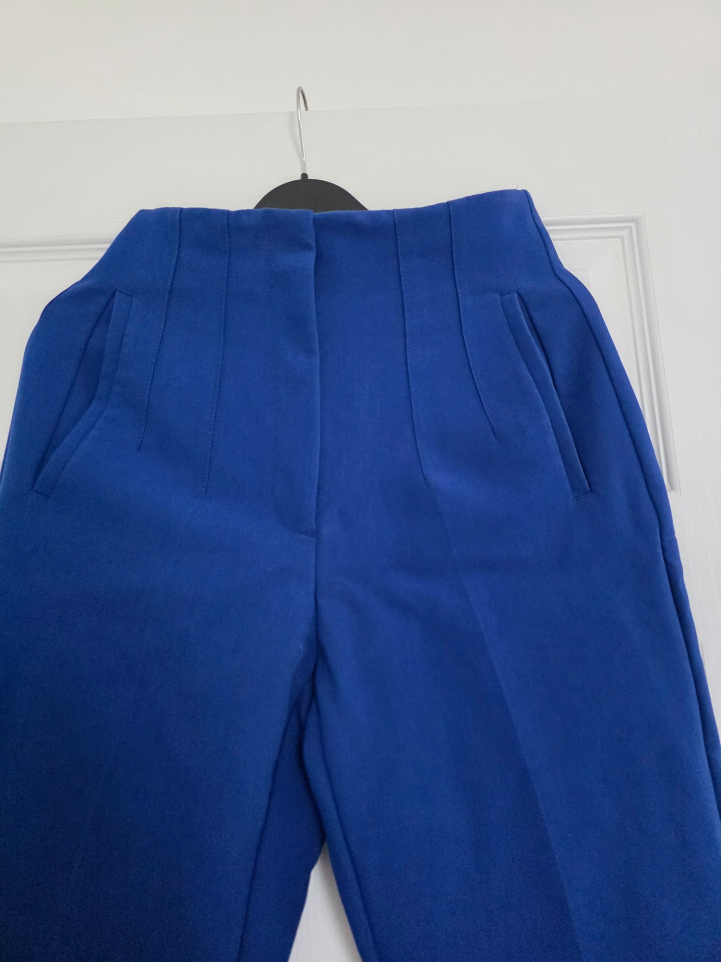 Zara Blue High-Waisted Trousers – Size S, Zara, S, Excellent condition — preloved on SilentSale®