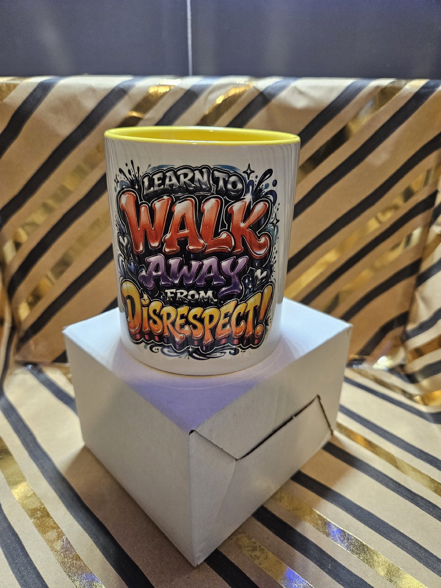 Learn To Walk Away From Disrespect Mug Yellow Interior, Unbranded, One Size, New condition — preloved on SilentSale®