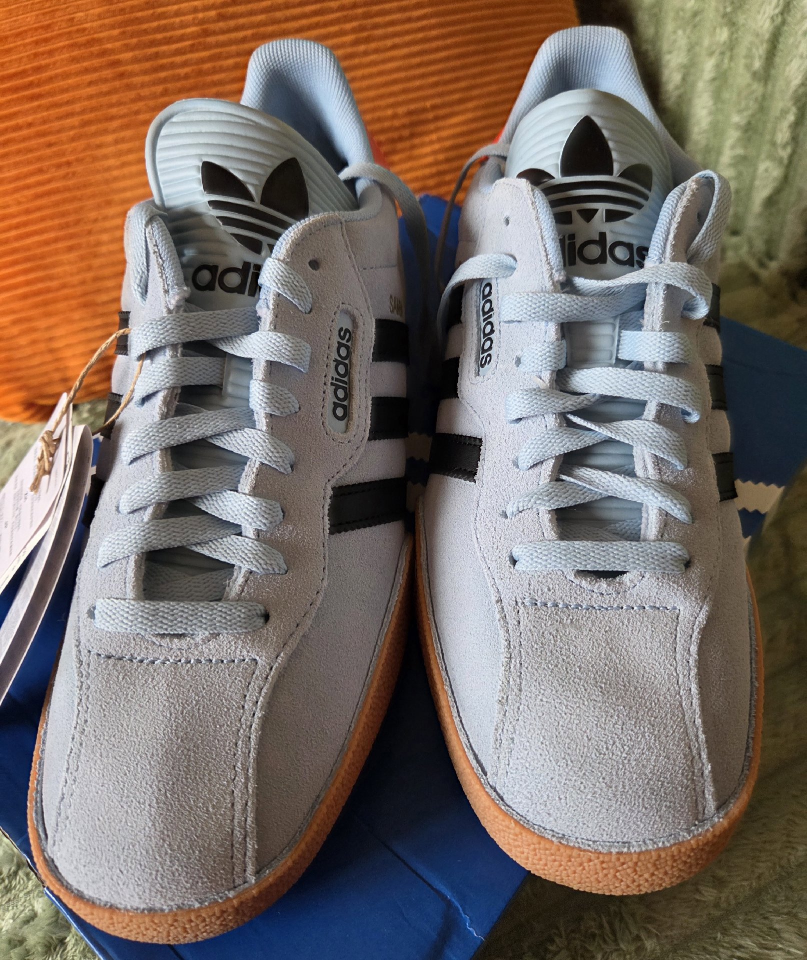 Adidas Samba Light Blue Suede Trainers – UK 9, Adidas, 9, New condition — preloved on SilentSale®