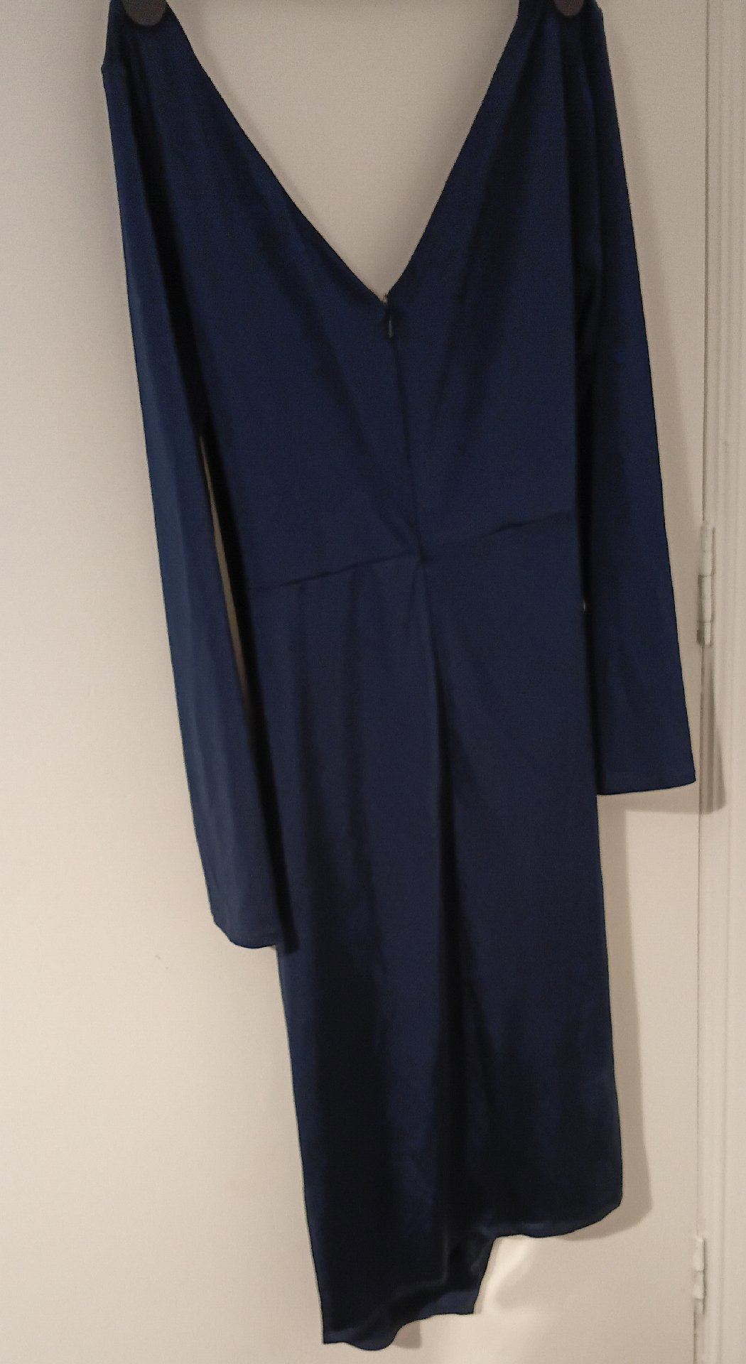 ASOS Navy Blue Draped Midi Dress – UK 14, ASOS, 14, Excellent condition — preloved on SilentSale®