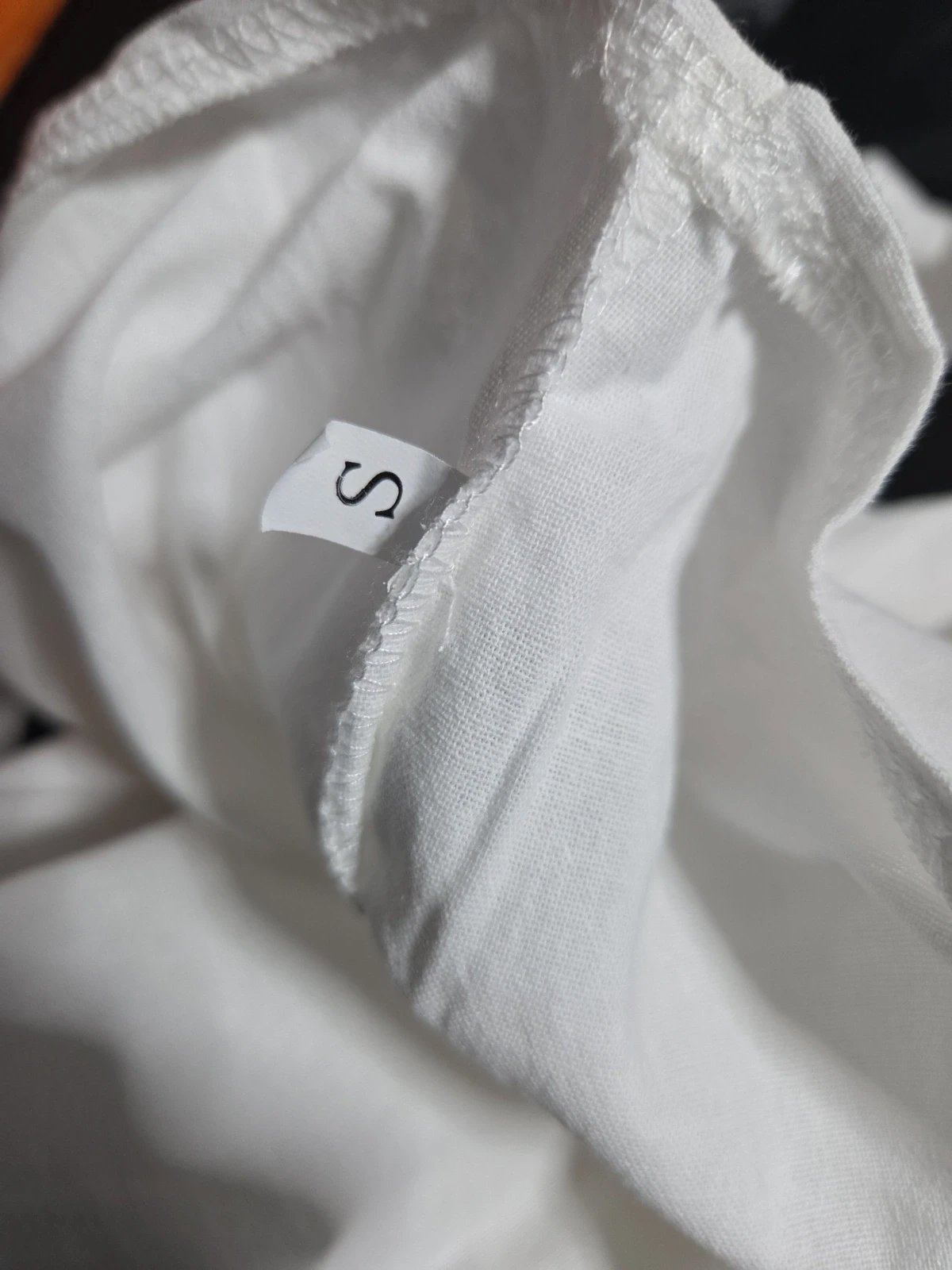 White Linen Blend Button Front Wide Leg Jumpsuit, Amazon, S / UK 8-10, New condition — preloved on SilentSale®
