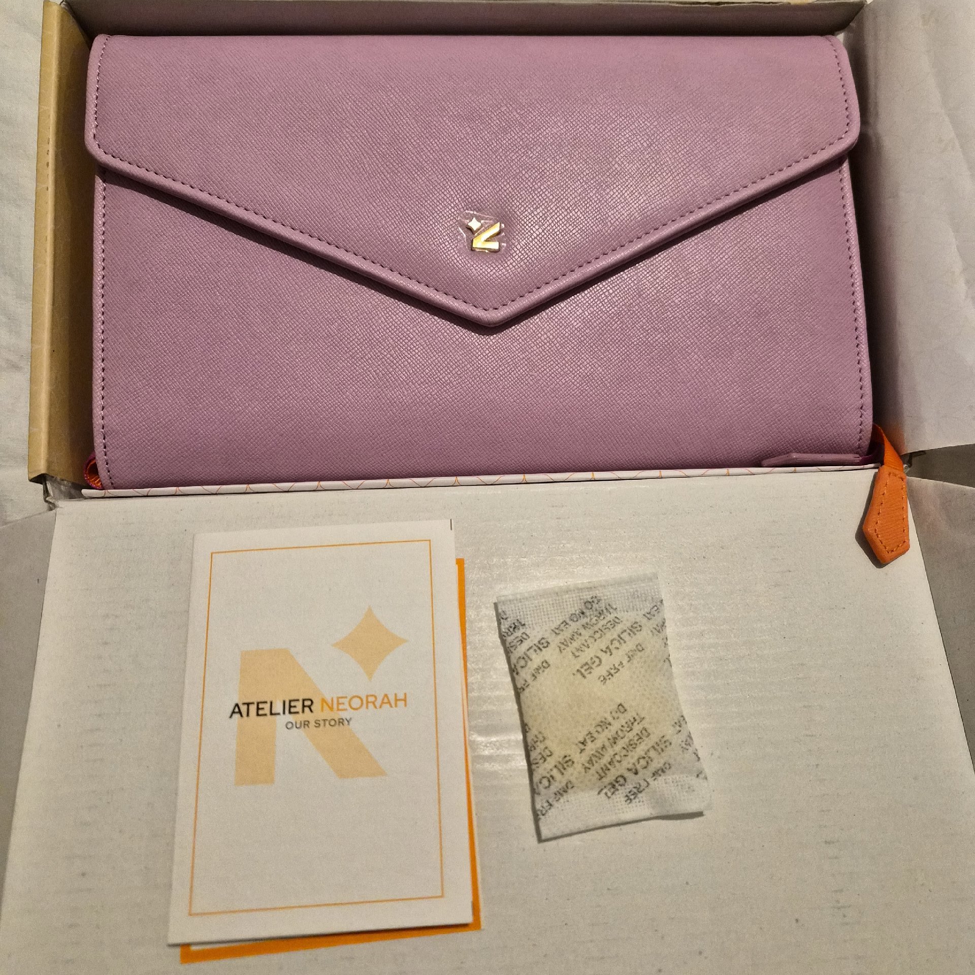 Atelier Neorah Lilac Envelope Clutch Bag, Atelier Neorah, Medium, Like New condition — preloved on SilentSale®