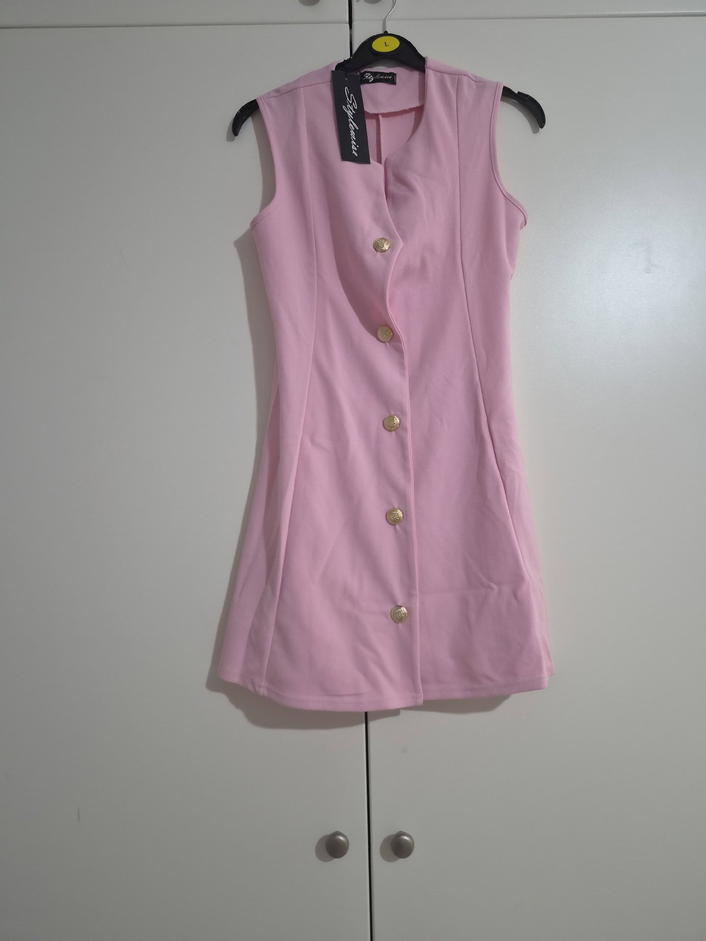 Stylewise Pink Sleeveless Button Front Dress – UK 10, Stylewise, 10, Excellent condition — preloved on SilentSale®