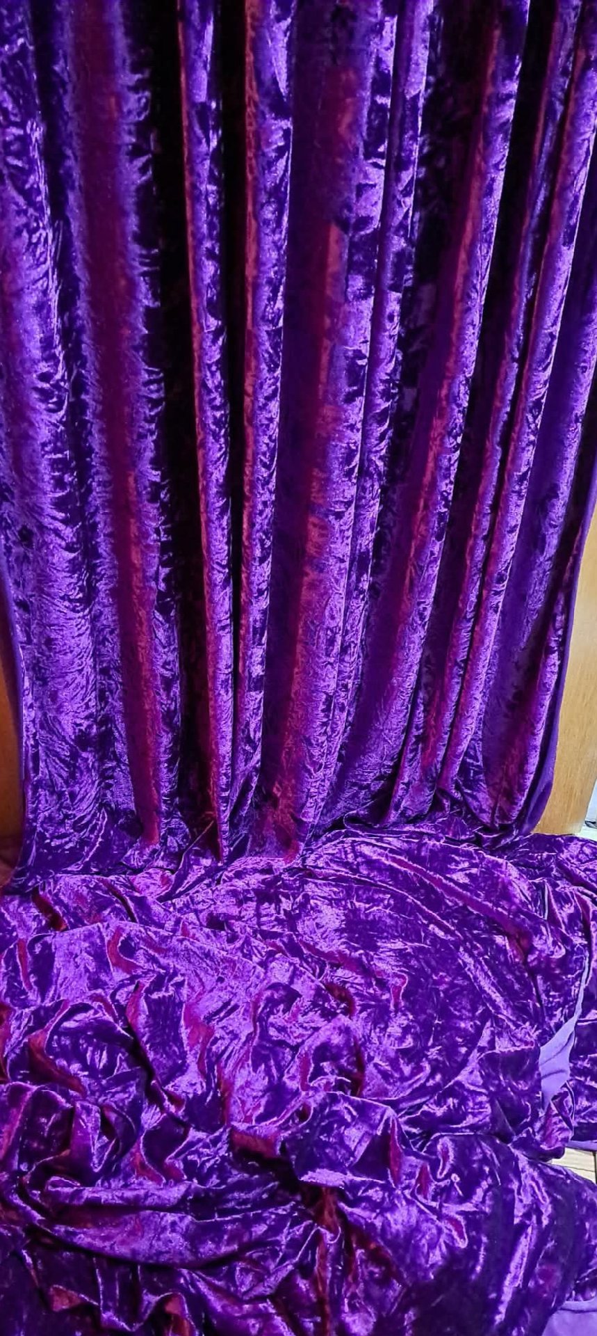 Purple Crushed Velvet Curtain Fabric, Velvet, One Size, Excellent condition — preloved on SilentSale®