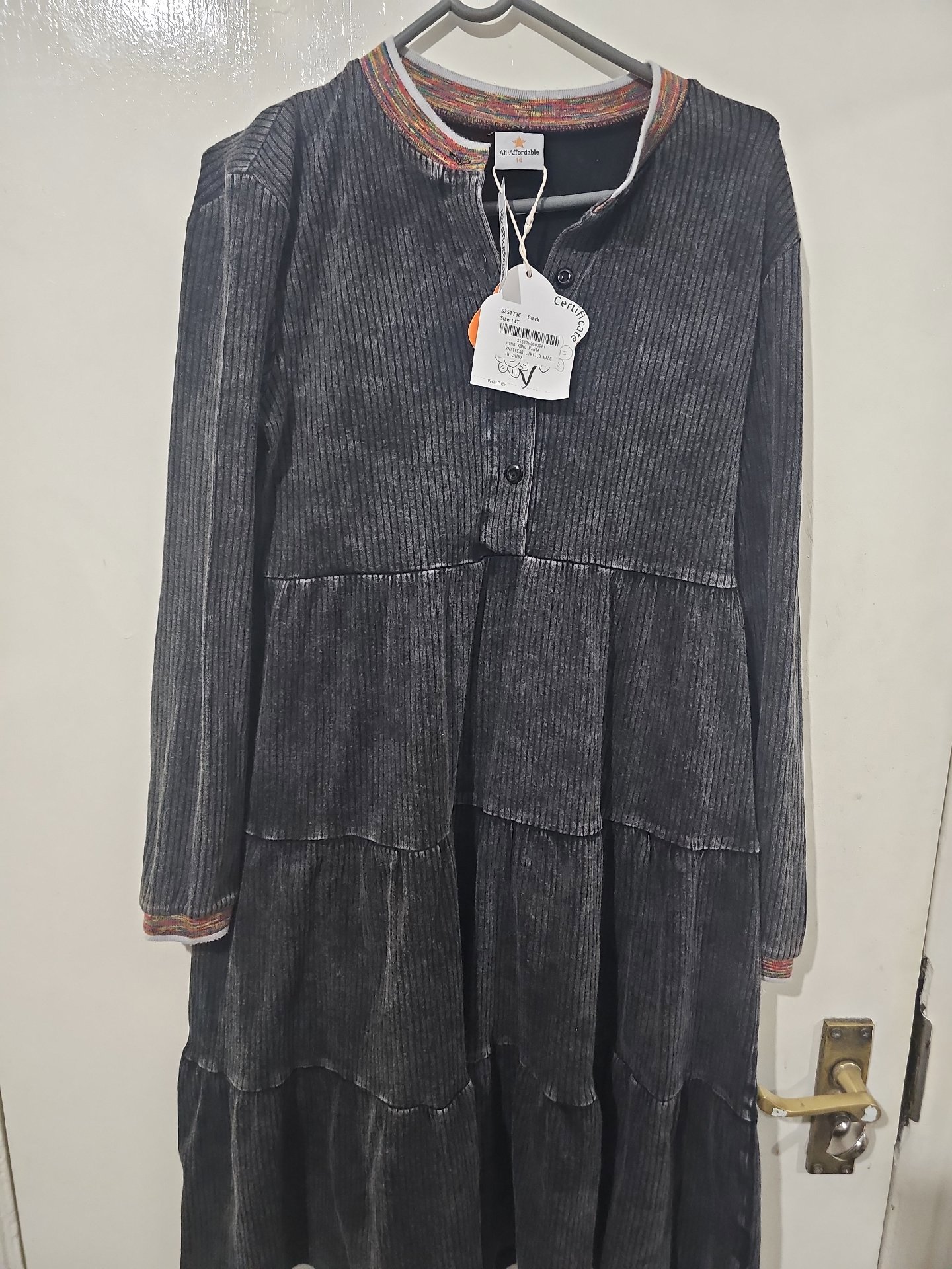 Ali Affordable Black Corduroy Tiered Dress – Size 14, Ali Affordable, 14, New condition — preloved on SilentSale®