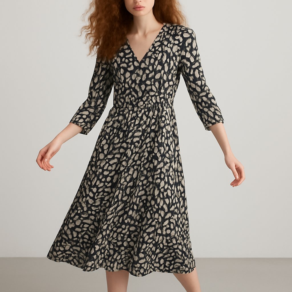 JD Williams Black and White Patterned Midi Dress, JD Williams, 12, Excellent condition — preloved on SilentSale®