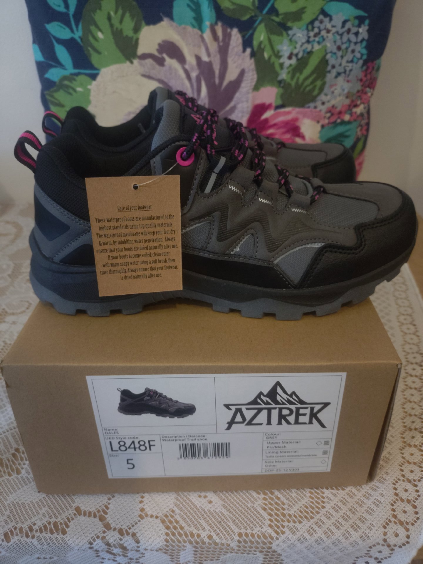 Aztrek Waterproof Hiking Trail Shoes Grey and Black – UK 5, Aztrek, 5, New condition — preloved on SilentSale®