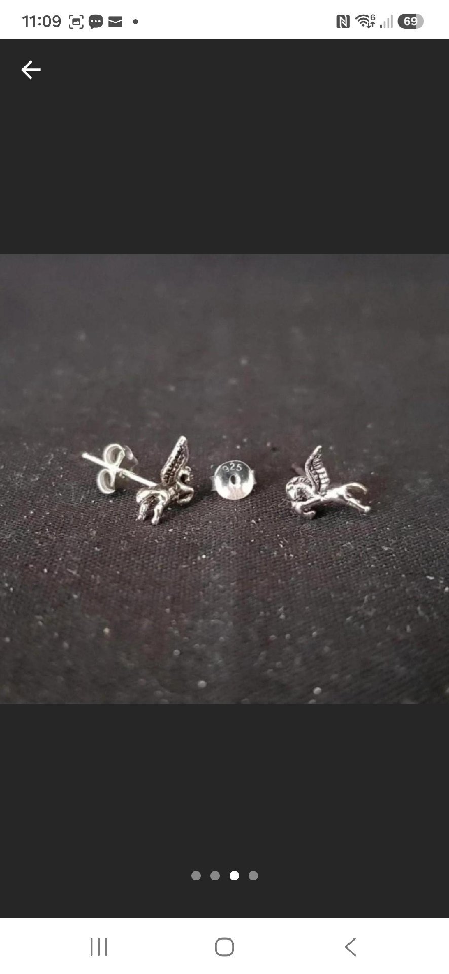 925 Sterling Silver pegasus Stud Earrings, Pegasus, One Size, Excellent condition — preloved on SilentSale®