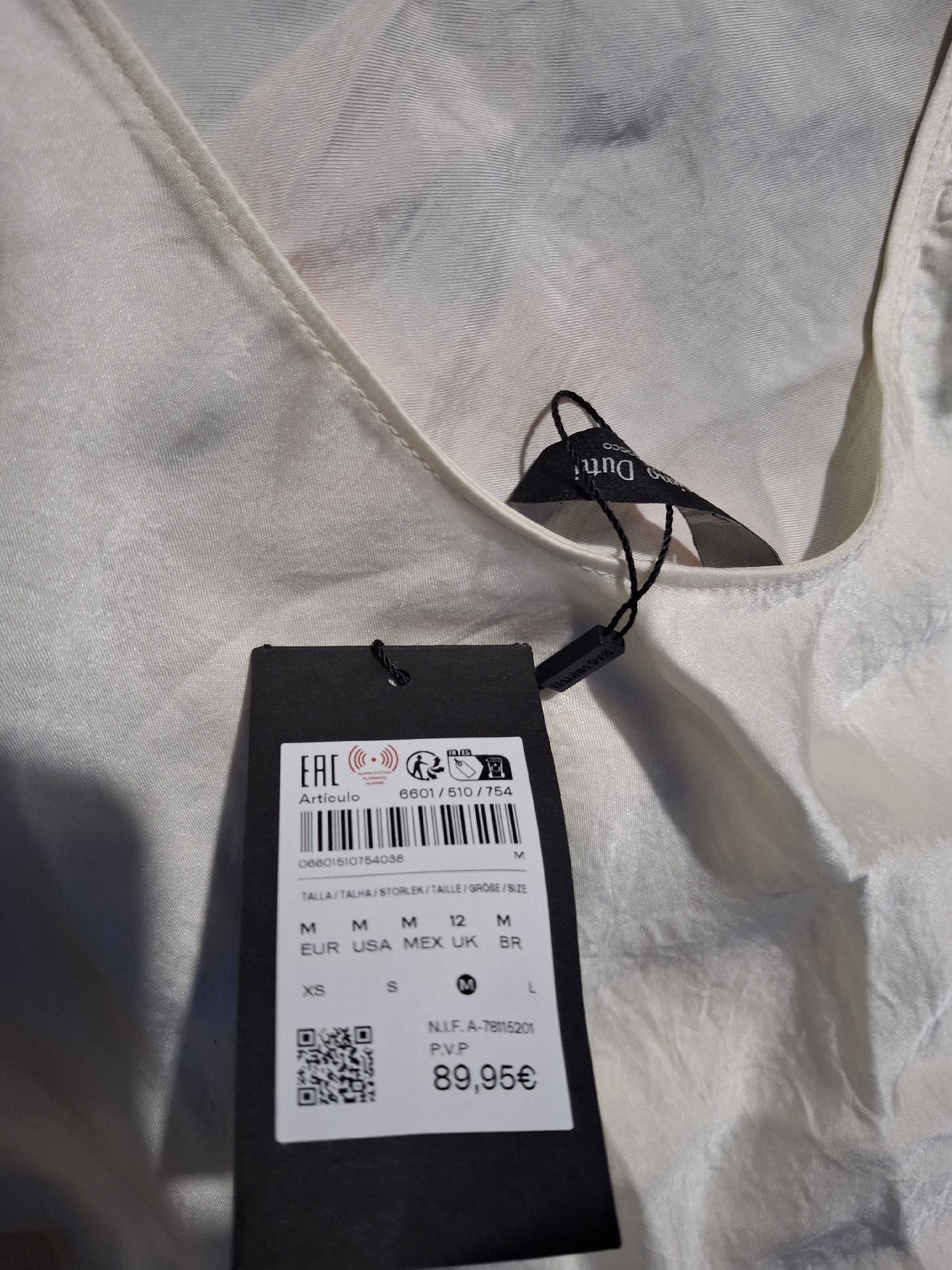 Massimo Dutti White Midi Slip Dress – Size M, Massimo Dutti, M, New condition — preloved on SilentSale®