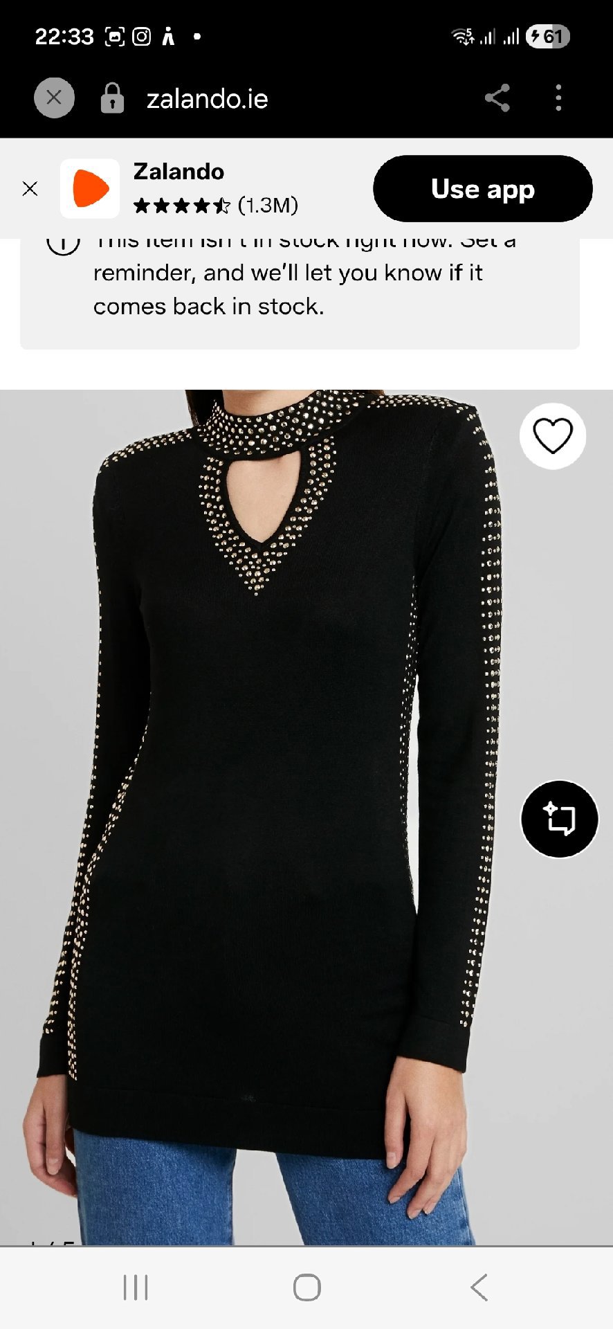 Wallis Black Studded Keyhole Neck Jumper Dress, Wallis, 10, New condition — preloved on SilentSale®