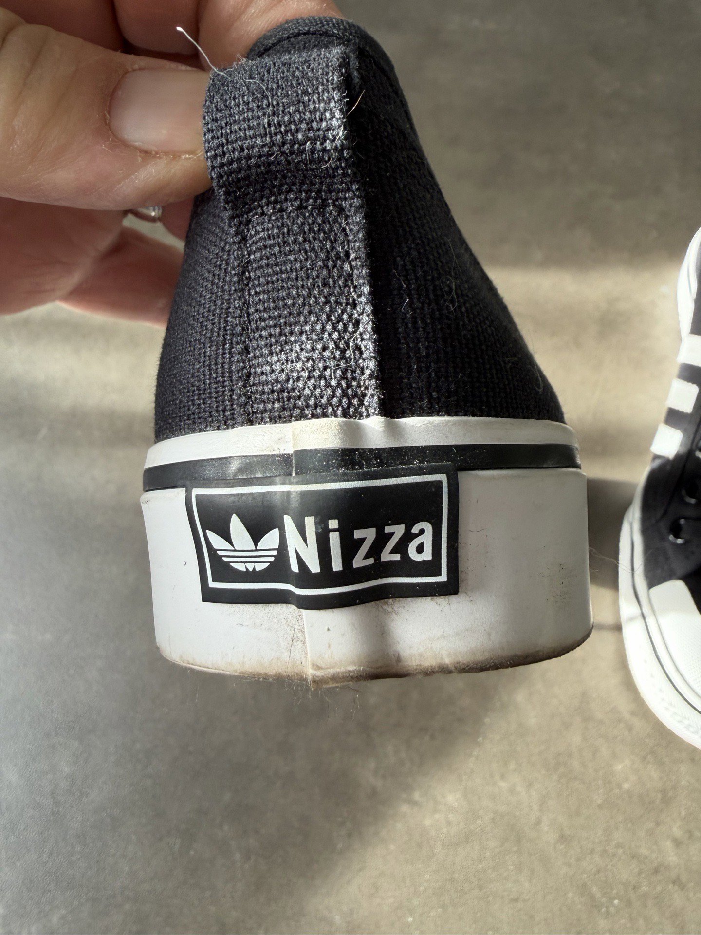 Adidas Nizza Black Canvas Trainers, Adidas, 5.5, Good condition — preloved on SilentSale®