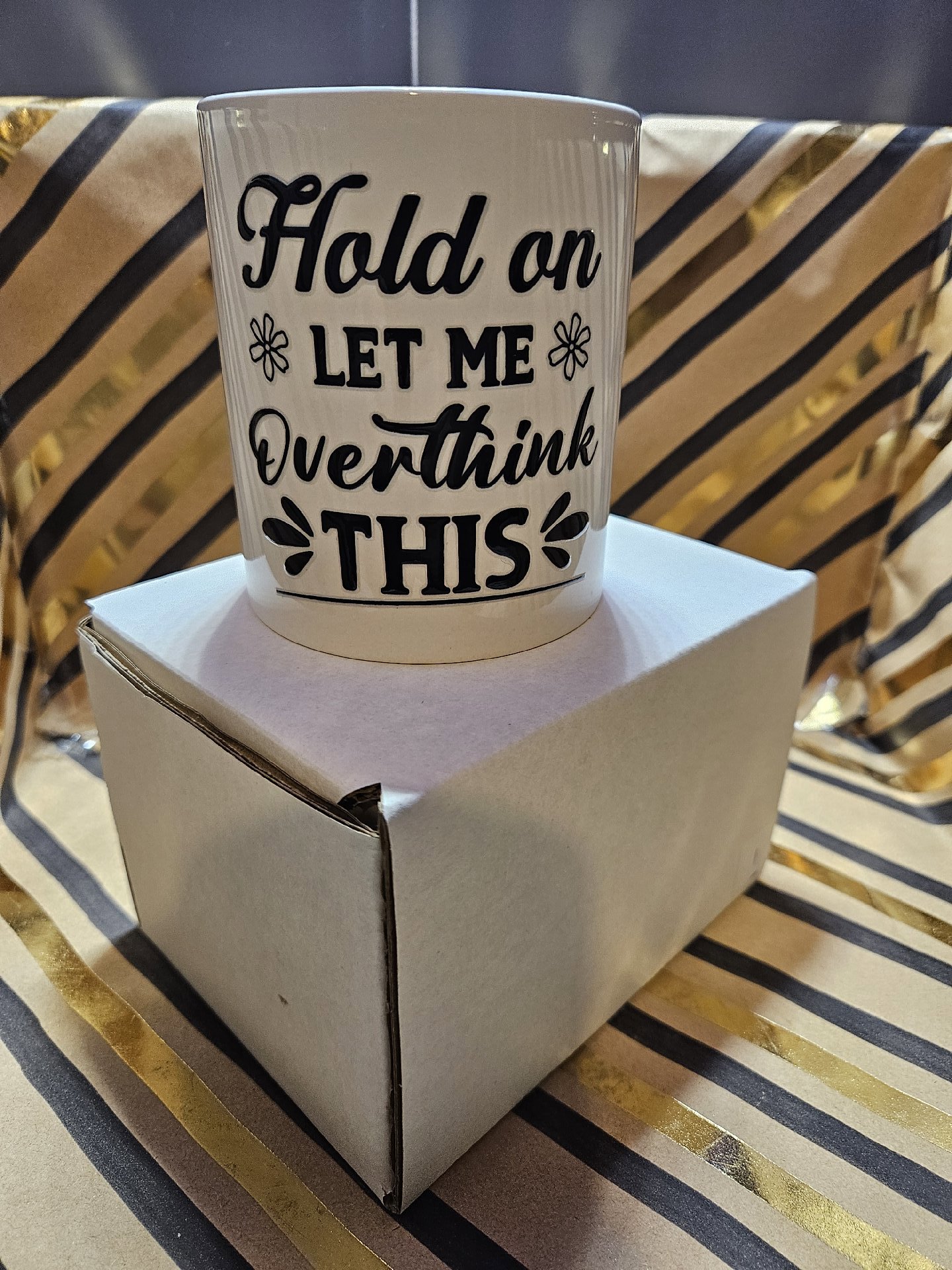 Ceramic Mug with 'Hold on Let Me Overthink This' Print, Unbranded, One Size, New condition — preloved on SilentSale®