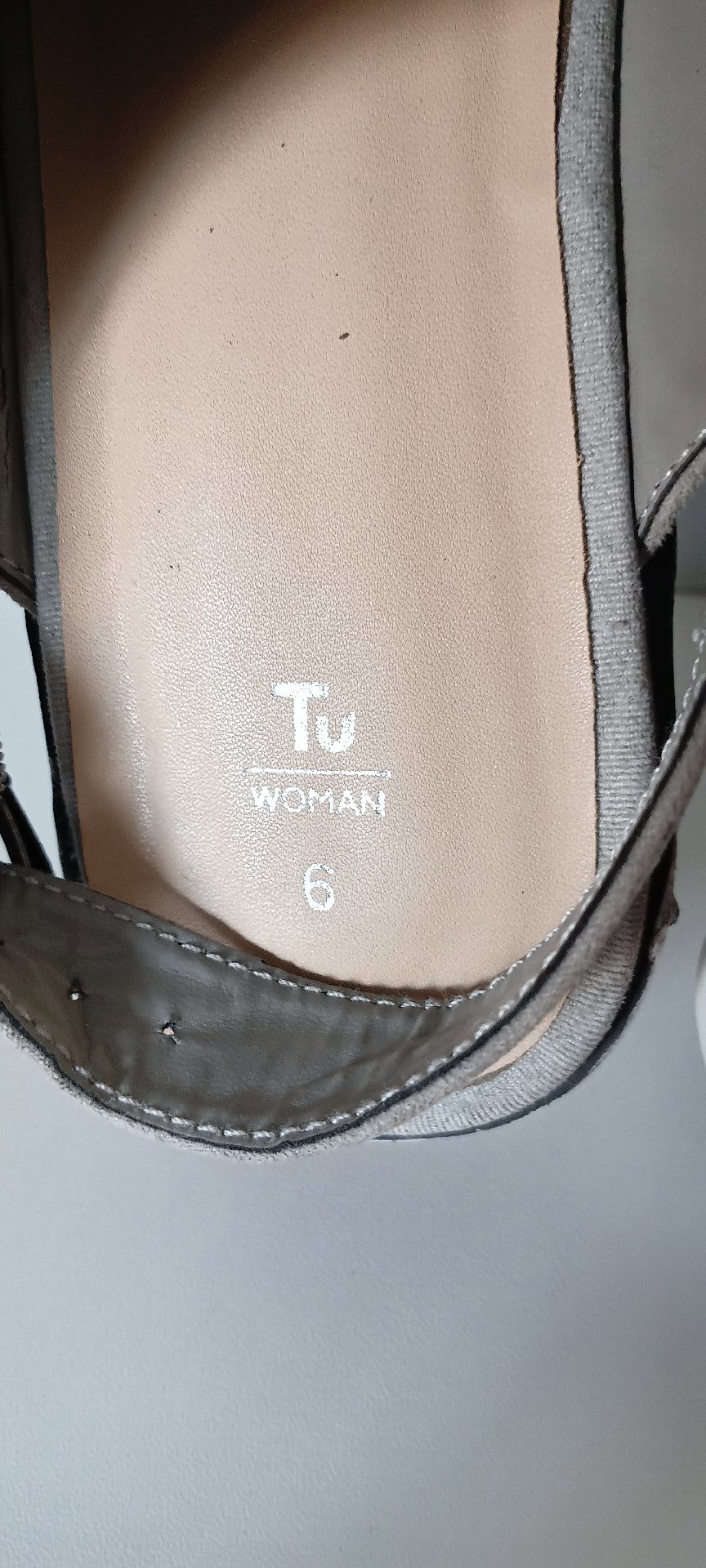 Tu Woman Grey Suede Slingback Shoes – UK 6, TU, 6, Excellent condition — preloved on SilentSale®