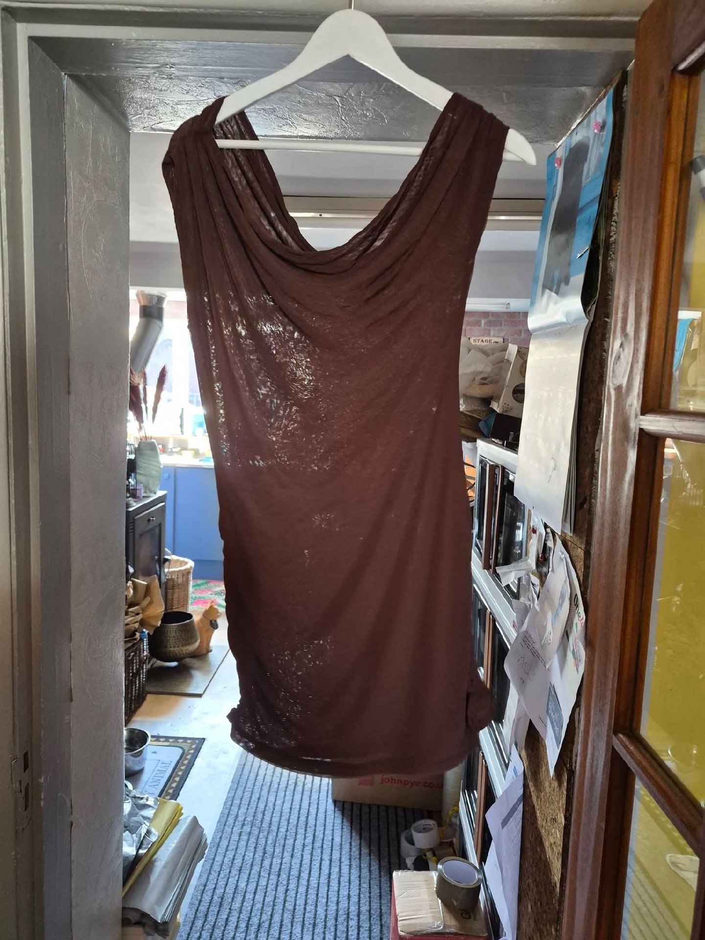 Lunar lemon Brown Sleeveless Cowl Neck Dress, Lunar, S, New condition — preloved on SilentSale®