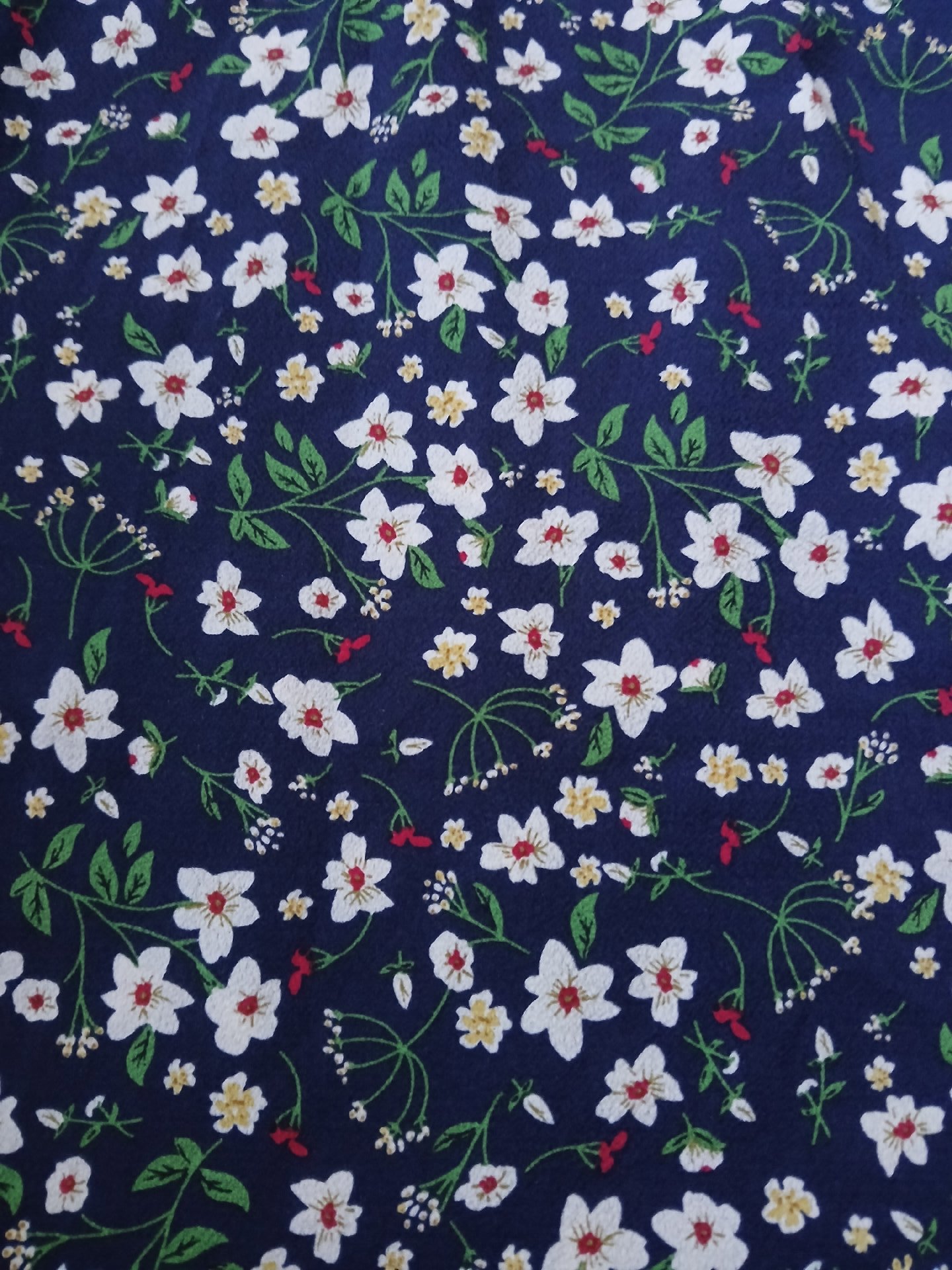 Navy Floral Midi Dress with V Neck and Elastic Waist, Unbranded, M, Excellent condition — preloved on SilentSale®