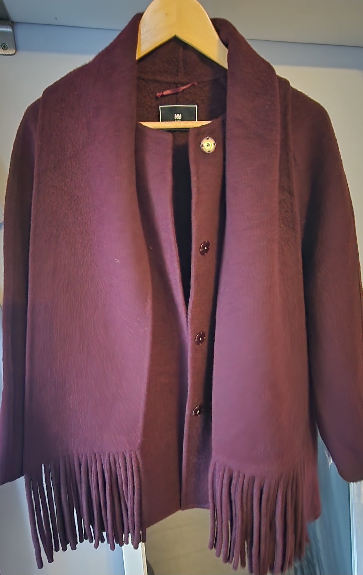 M&M Bordeaux Wool Jacket with Scarf – Size M, M&M, M, Excellent condition — preloved on SilentSale®