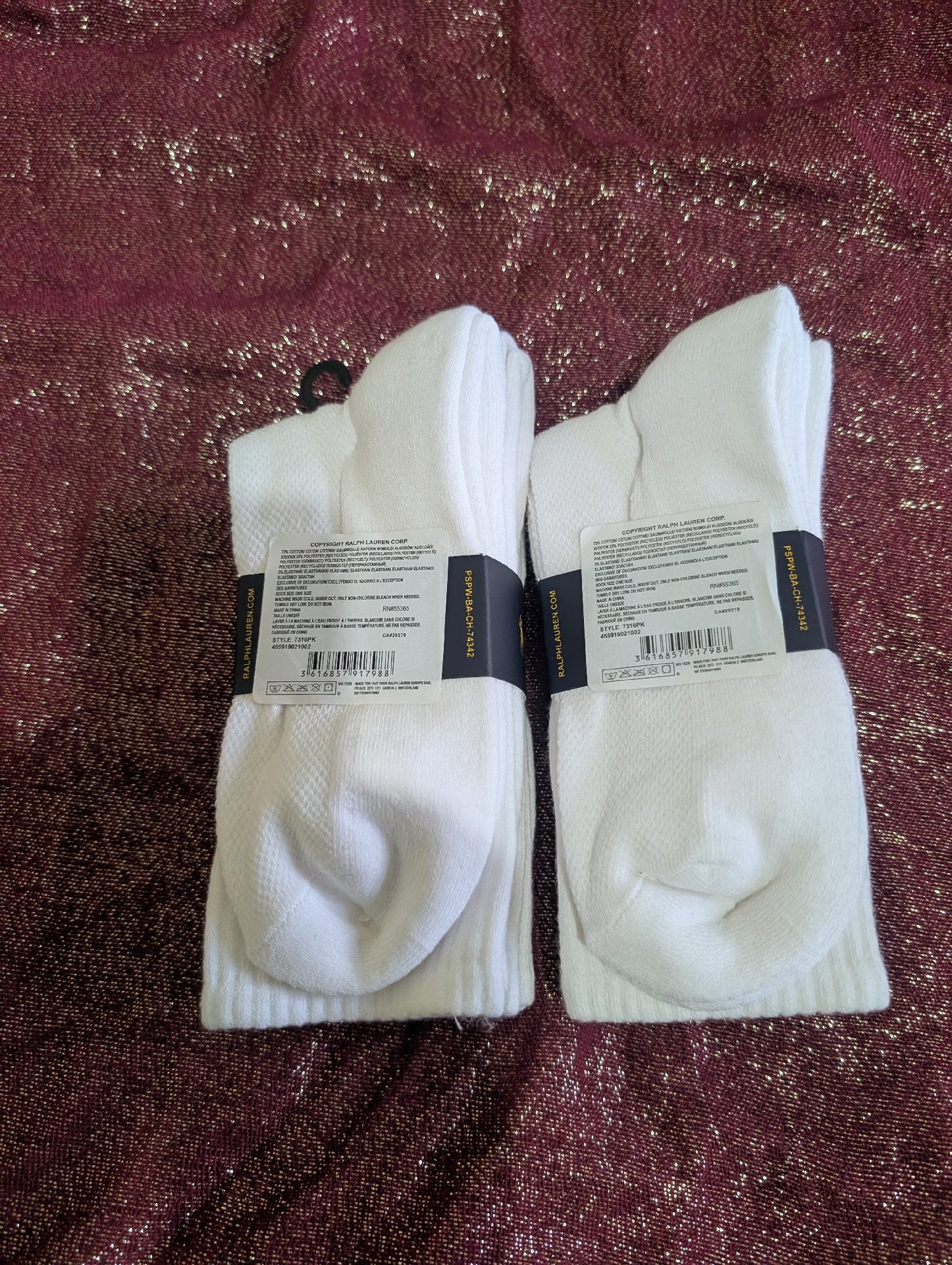 Polo Ralph Lauren White Ribbed Crew Socks 2 Pack, Polo Ralph Lauren, UK 4-7, New condition — preloved on SilentSale®
