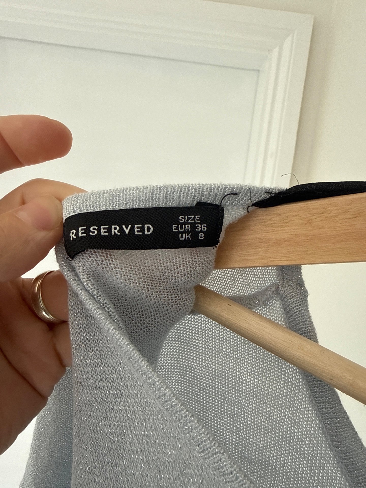 Pastel blue V-Neck 3/4 Sleeve Top, Reserved, 8, Good condition — preloved on SilentSale®