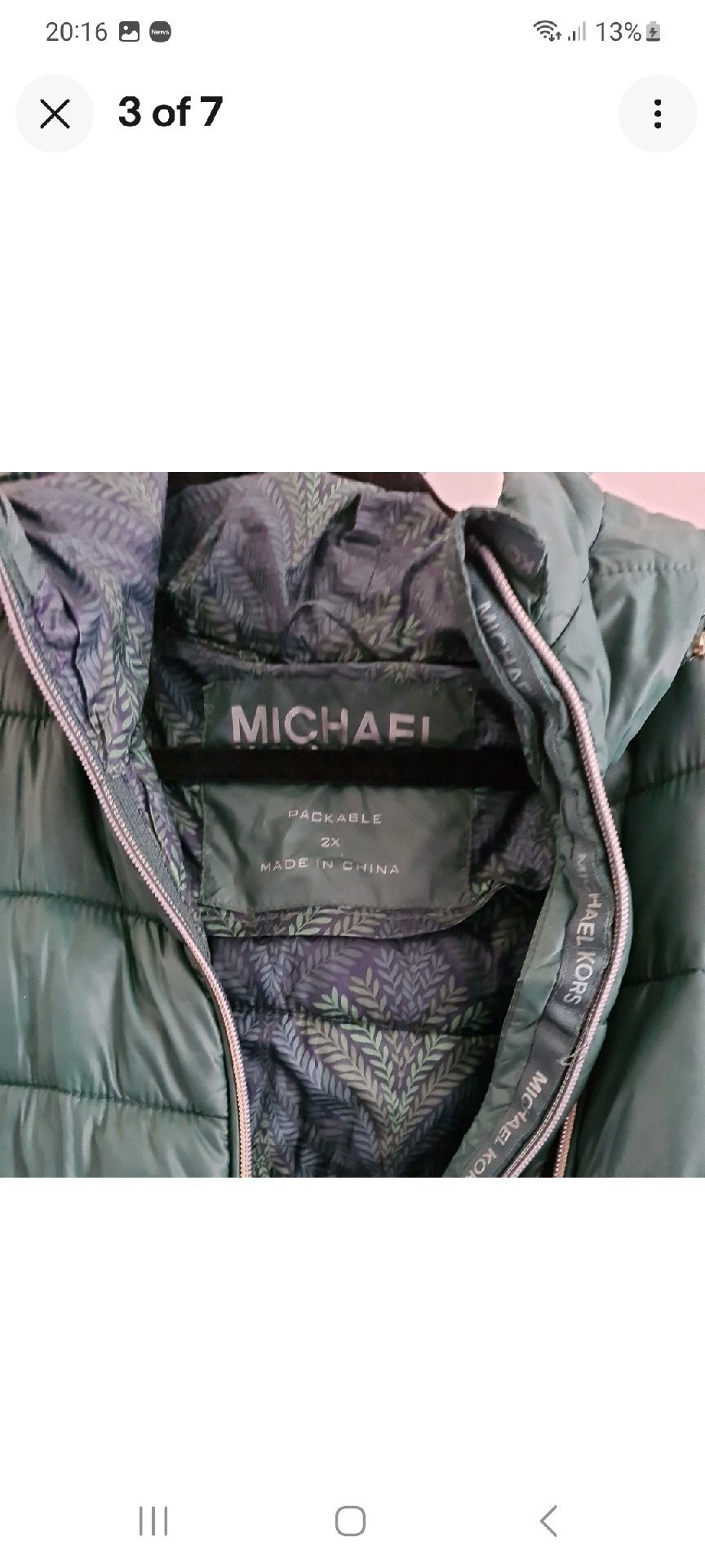 Michael kors green coat 2xl great condition slight mark on arm see pic, Michael Kors, XXXL, Good condition — preloved on SilentSale®