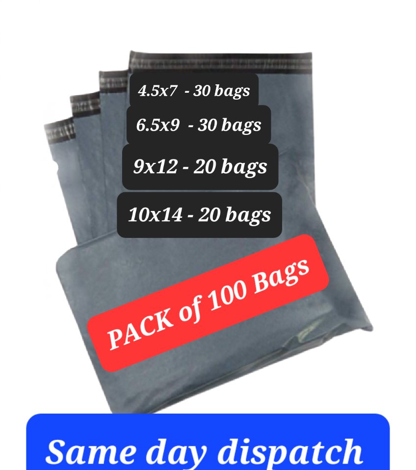 Pack of 100 Black Waterproof Self-Seal Poly Mailer Bags, Unbranded, One Size, New condition — preloved on SilentSale®