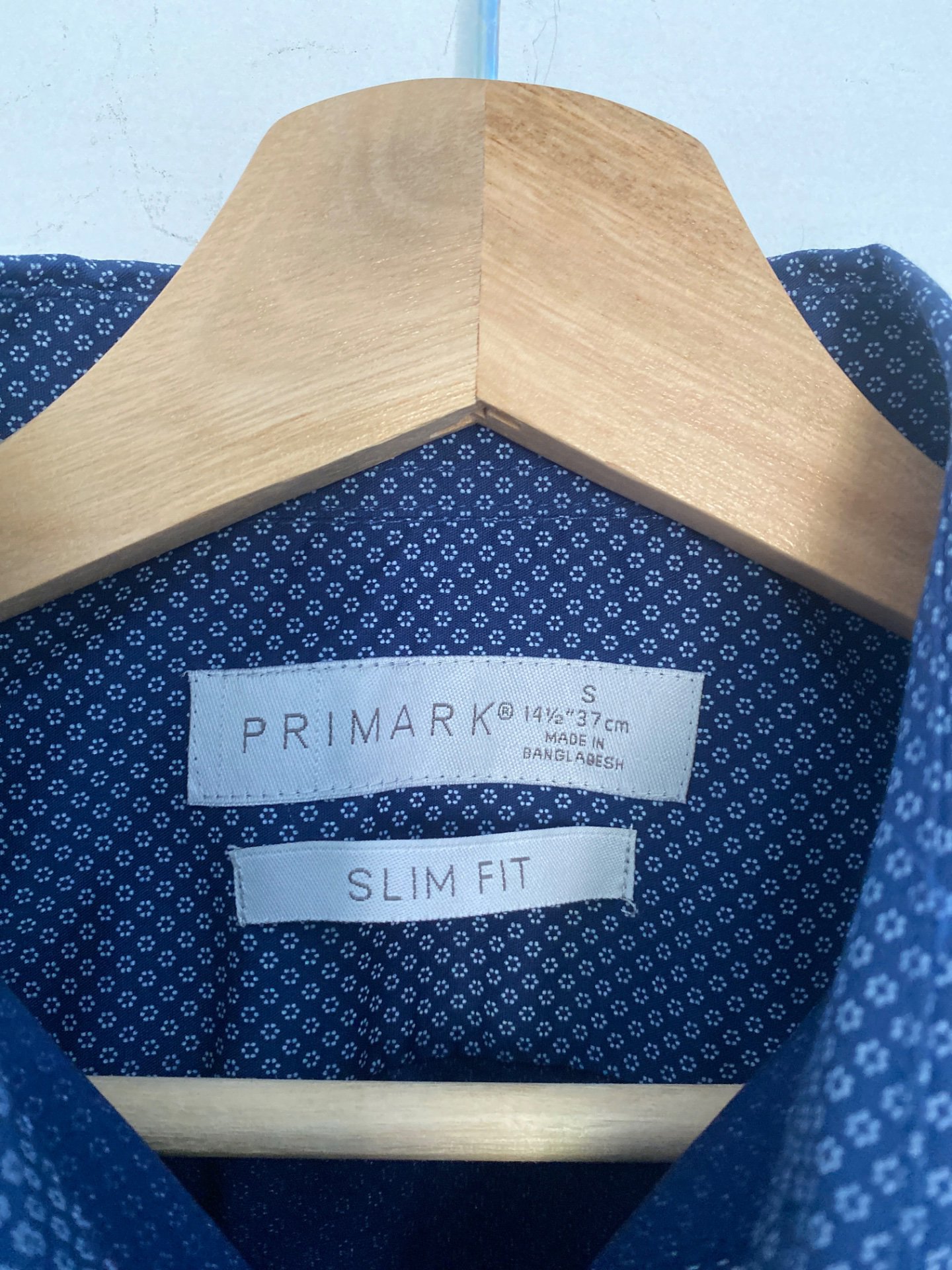 Men's Blue Patterned Long Sleeve Shirt, Primark, S, Excellent condition — preloved on SilentSale®