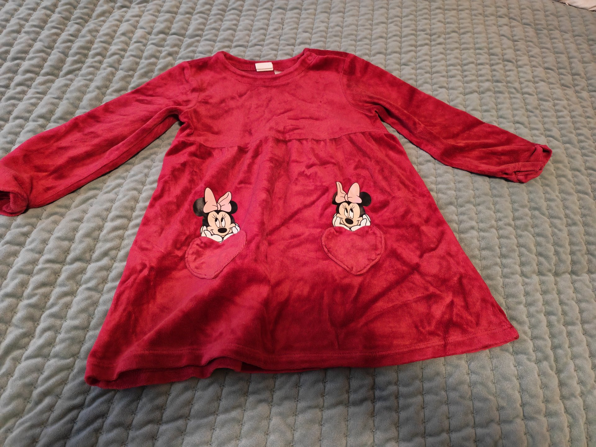 H&M Red Minnie Mouse Velour Dress – 18-24M, H&M, 18-24M, Good condition — preloved on SilentSale®