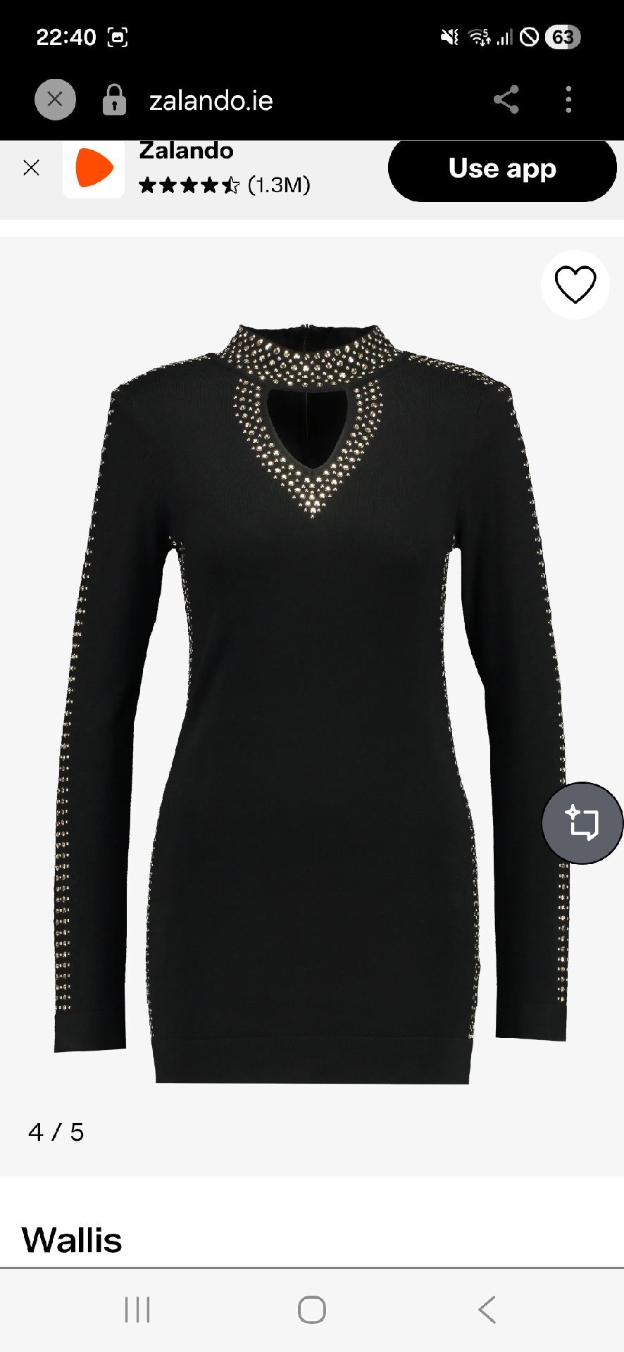 Wallis Black Studded Keyhole Neck Jumper Dress, Wallis, 10, New condition — preloved on SilentSale®