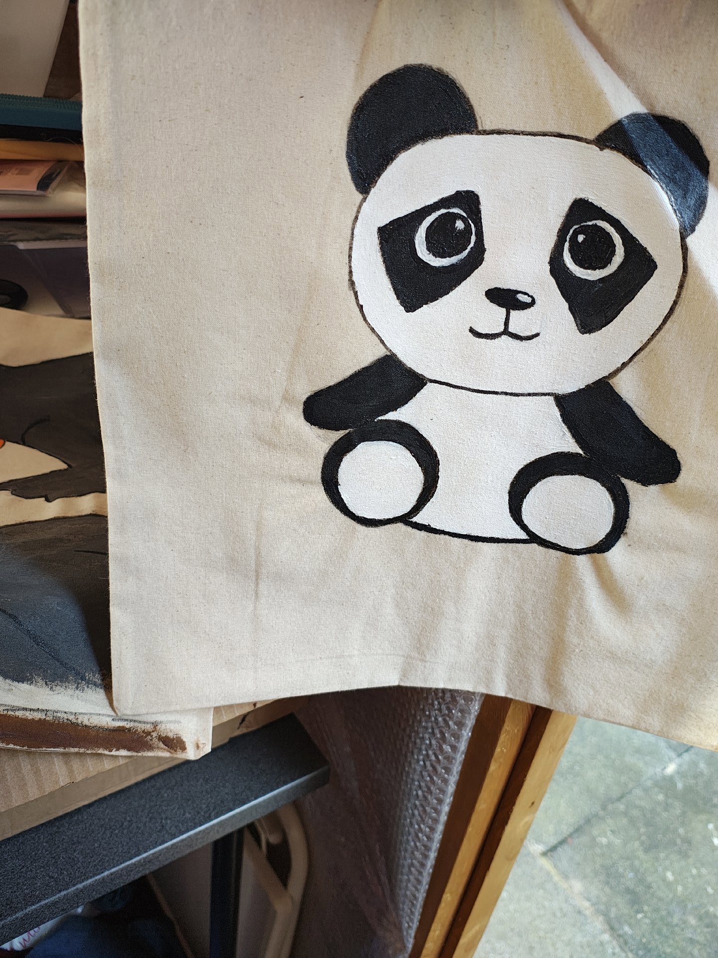 Canvas Tote Bag with Cute Panda Print, Canvas, Tote, New condition — preloved on SilentSale®