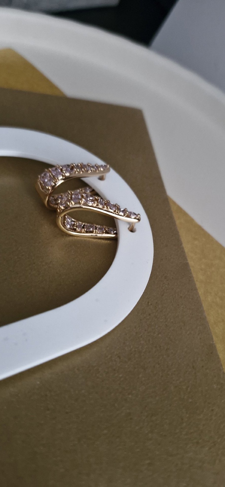 Gold  colour plated Tone Crystal Hoop Earrings, Gold, One Size, Excellent condition — preloved on SilentSale®