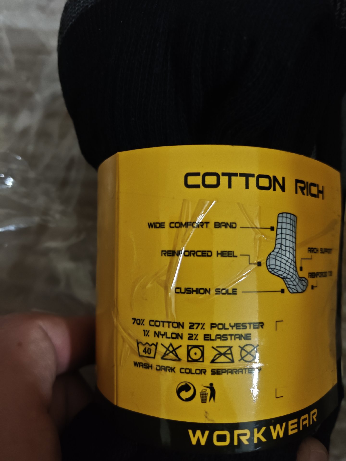Work Socks Cotton Rich Unisex Workwear Socks UK 6-11 - 5 Pairs, Work Socks, 8, New condition — preloved on SilentSale®