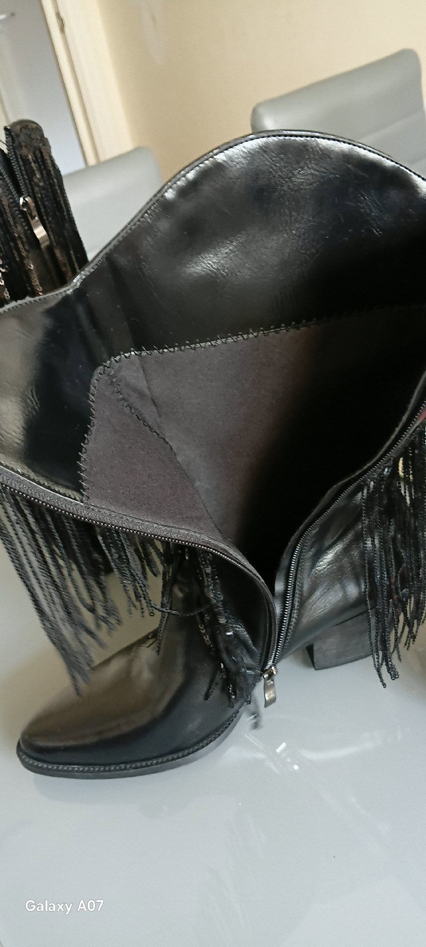 Black Sequin Fringe Ankle Boots, Stuart Weitzman, 6, Excellent condition — preloved on SilentSale®