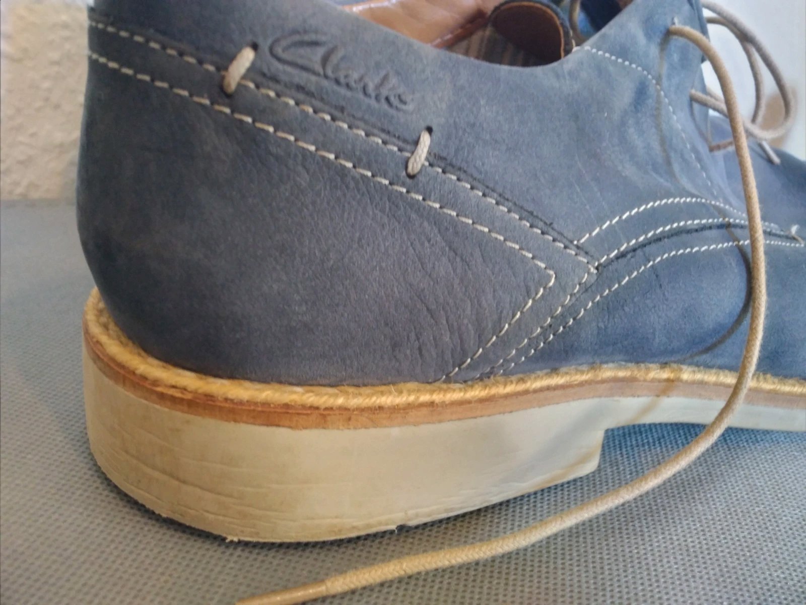 Clarks Blue Suede Derby Shoes Size 11 / Extralight Sole, Clarks, 11, Good condition — preloved on SilentSale®