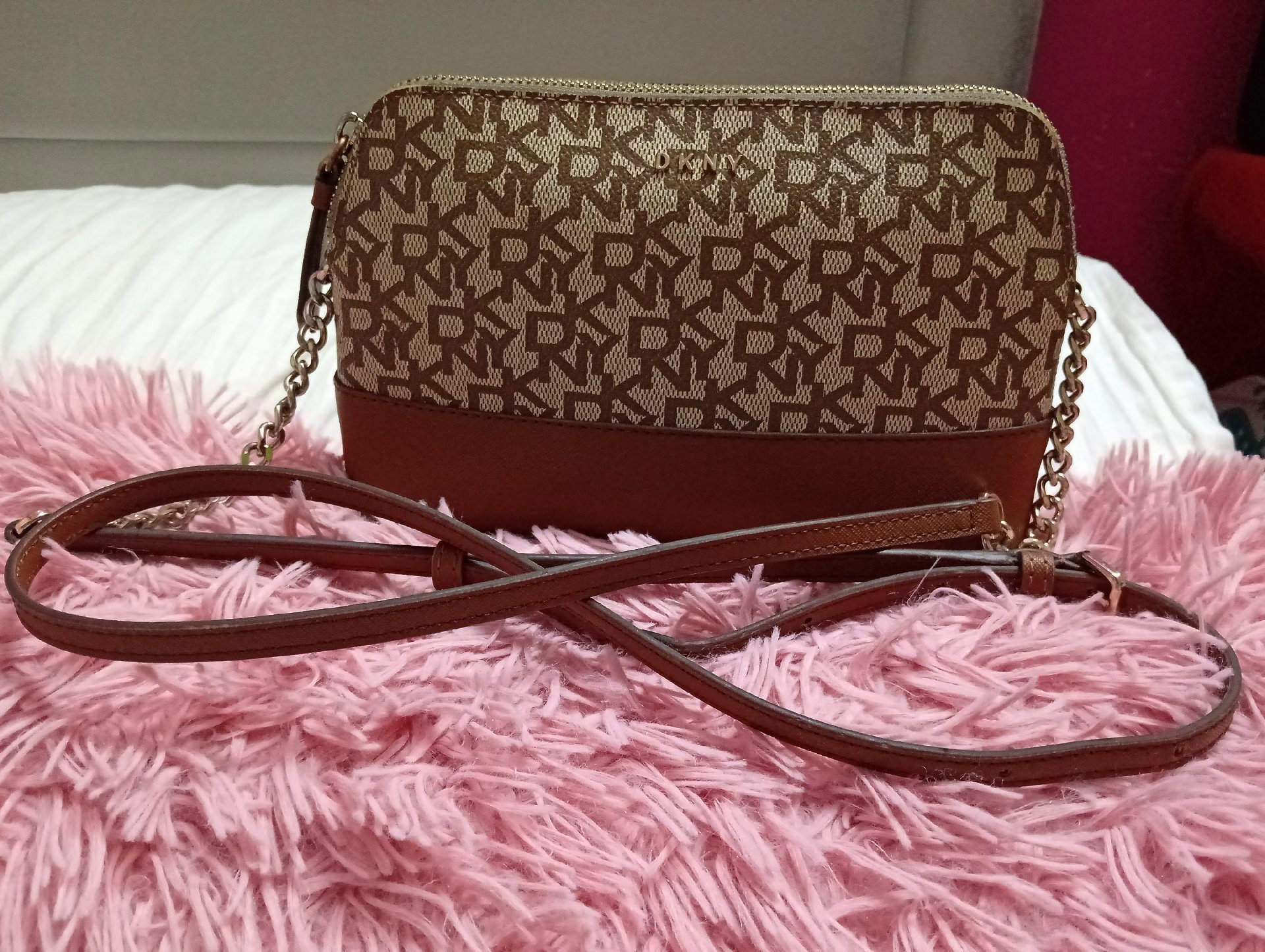 DKNY Brown Logo Crossbody Bag, DKNY, Mini, Excellent condition — preloved on SilentSale®