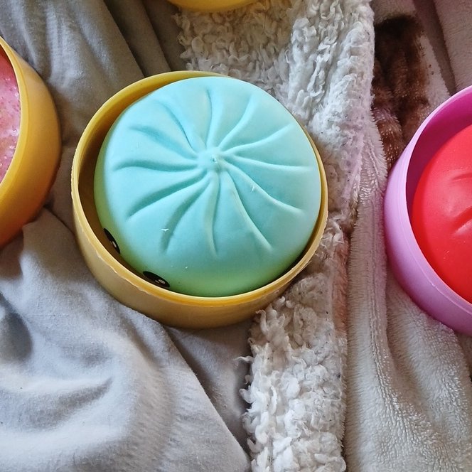 Set of 3 Colourful Squishy Stress Toys in Round Containers, Unbranded, 6 years, Good condition — preloved on SilentSale®