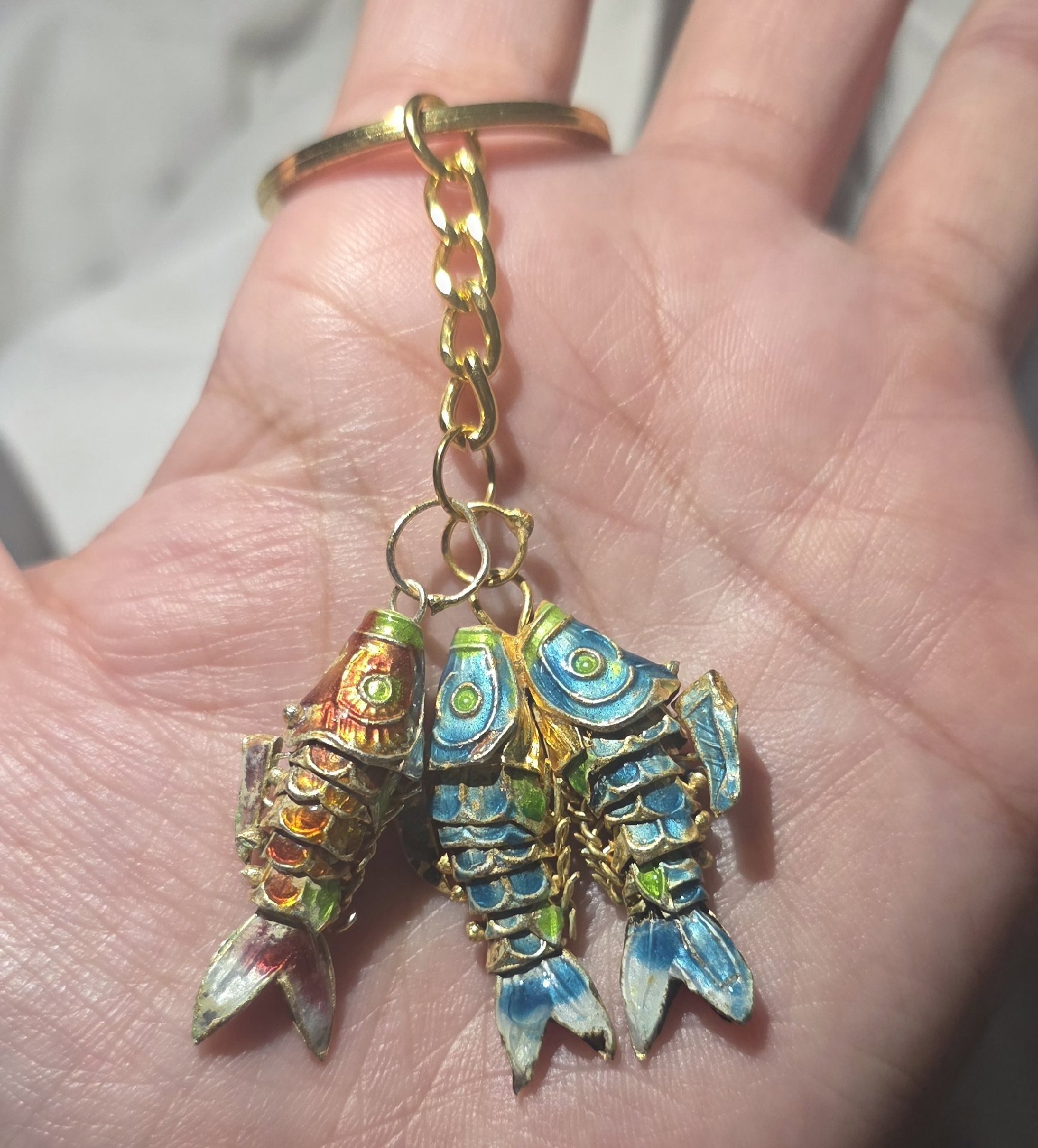 Cloisonné Enamel Koi / Goldfish Keychain , Unbranded, One Size, New condition — preloved on SilentSale®