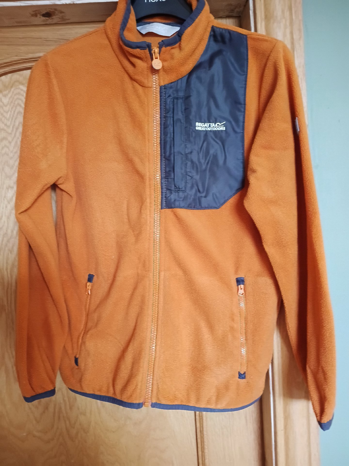 Regatta Orange Fleece Jacket with Navy Chest Pocket, Regatta, 11-12 years, Excellent condition — preloved on SilentSale®