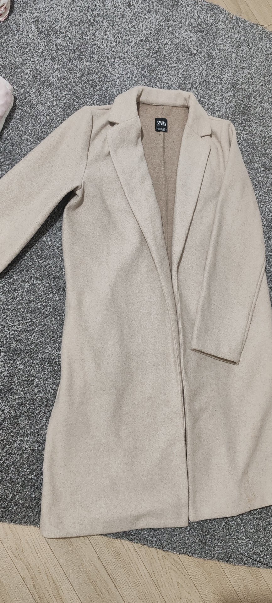 Zara Beige Long Wool Blend Coat, Zara, 10, Excellent condition — preloved on SilentSale®