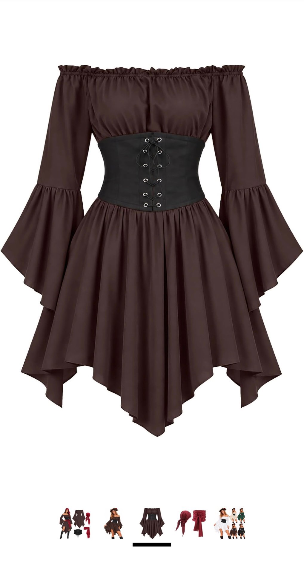 Pirate Costume Dress with Corset and Headscarf – Size XS, Unbranded, XS, New condition — preloved on SilentSale®