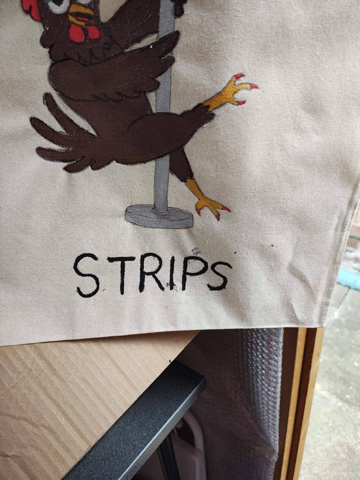 Canvas Tote Bag with Chicken Strips Print, Unbranded, Tote, New condition — preloved on SilentSale®