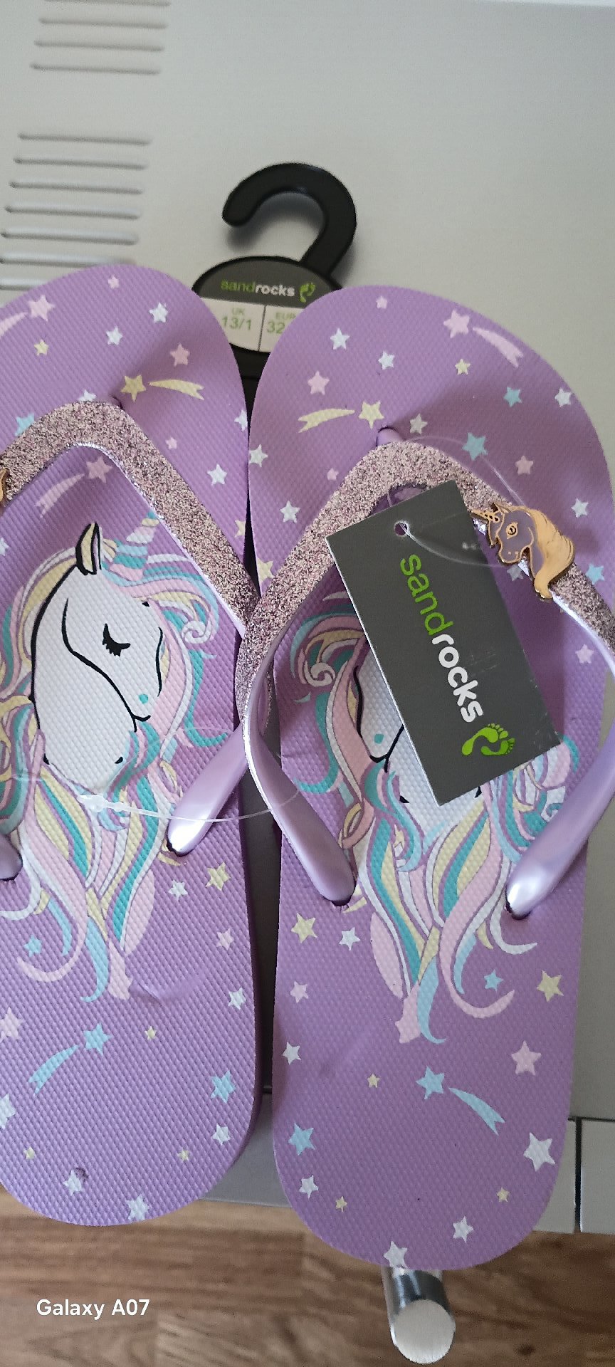 Sandrocks Purple Unicorn Print Girls Flip Flops UK 13/1, Sandrocks, UK 13/1, New condition — preloved on SilentSale®